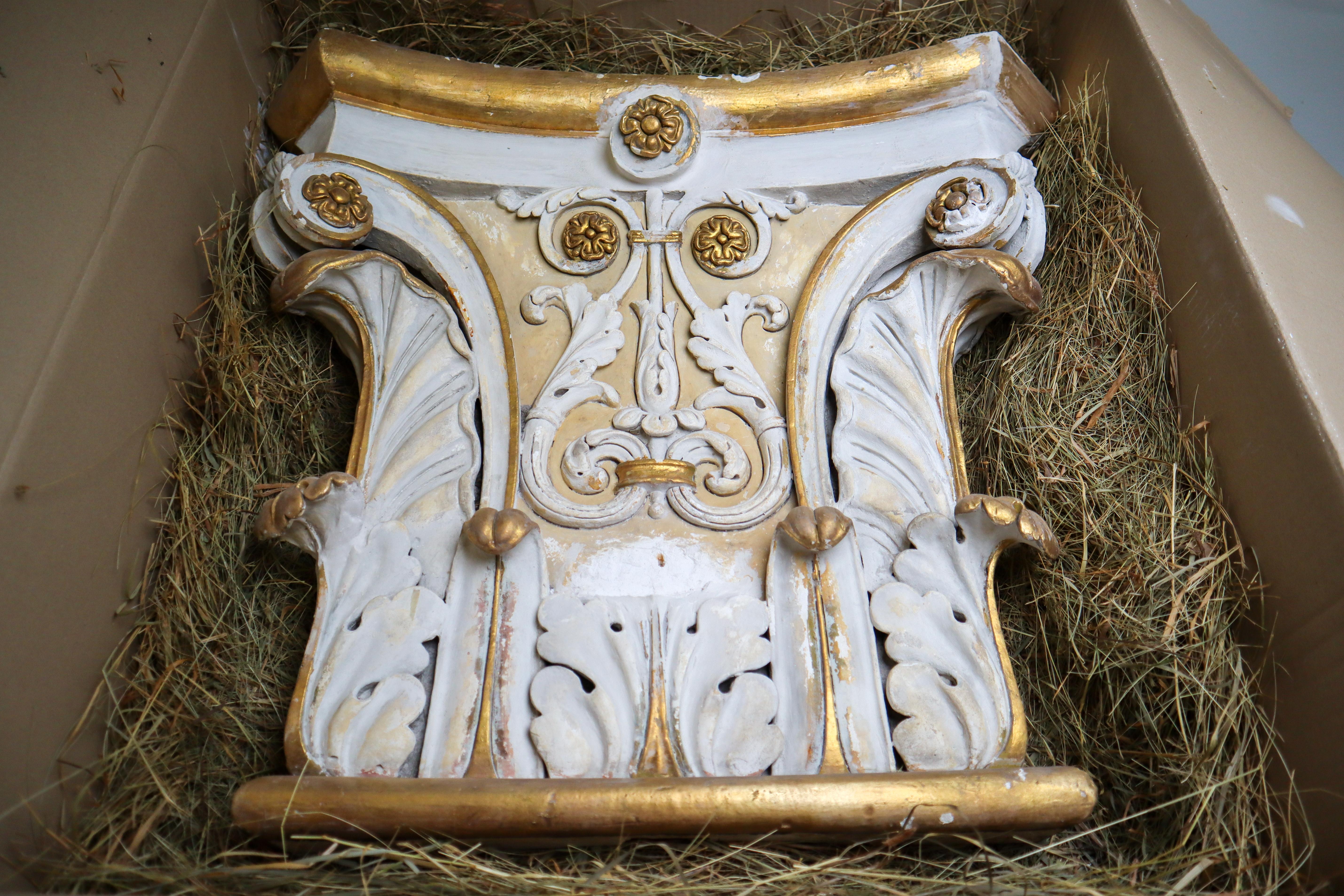 Large Plaster Architectural Ionic Capital Element, Austria, 1880 For Sale 6