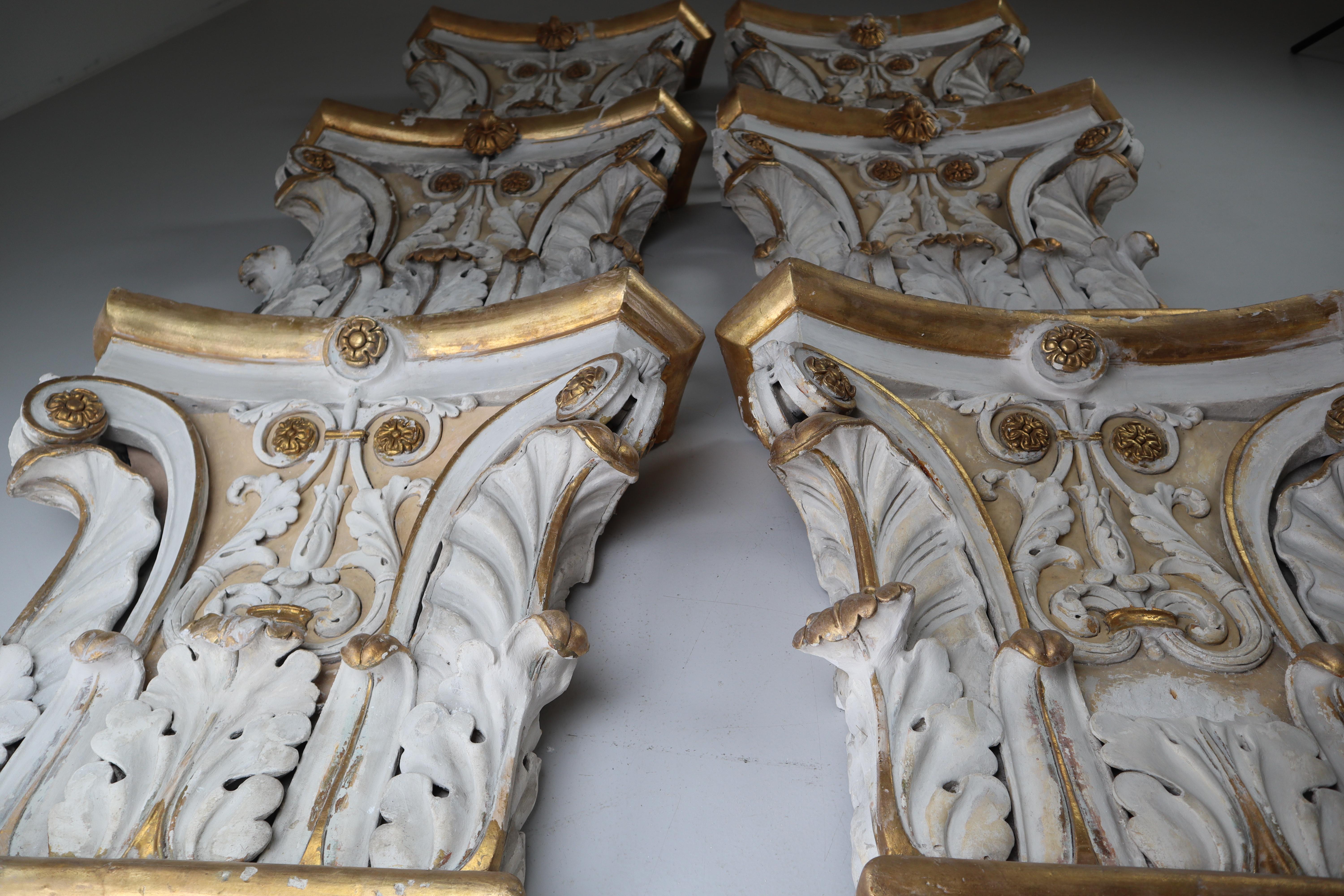 19th Century Large Plaster Architectural Ionic Capital Element, Austria, 1880 For Sale