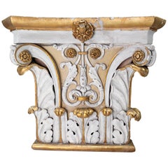 Antique Large Plaster Architectural Ionic Capital Element, Austria, 1880