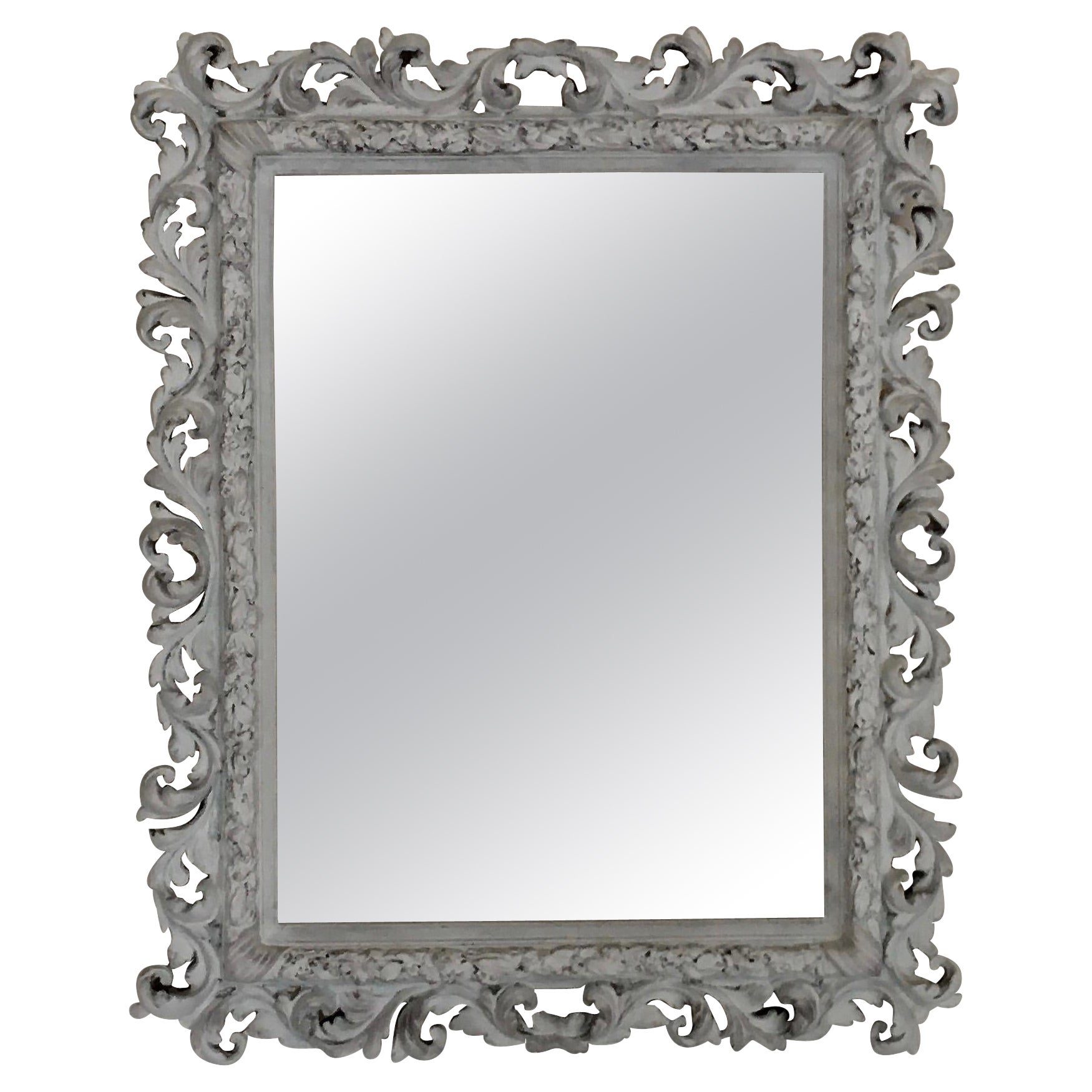 Large Plaster Baroque Mirror in the Style of Serge Roche