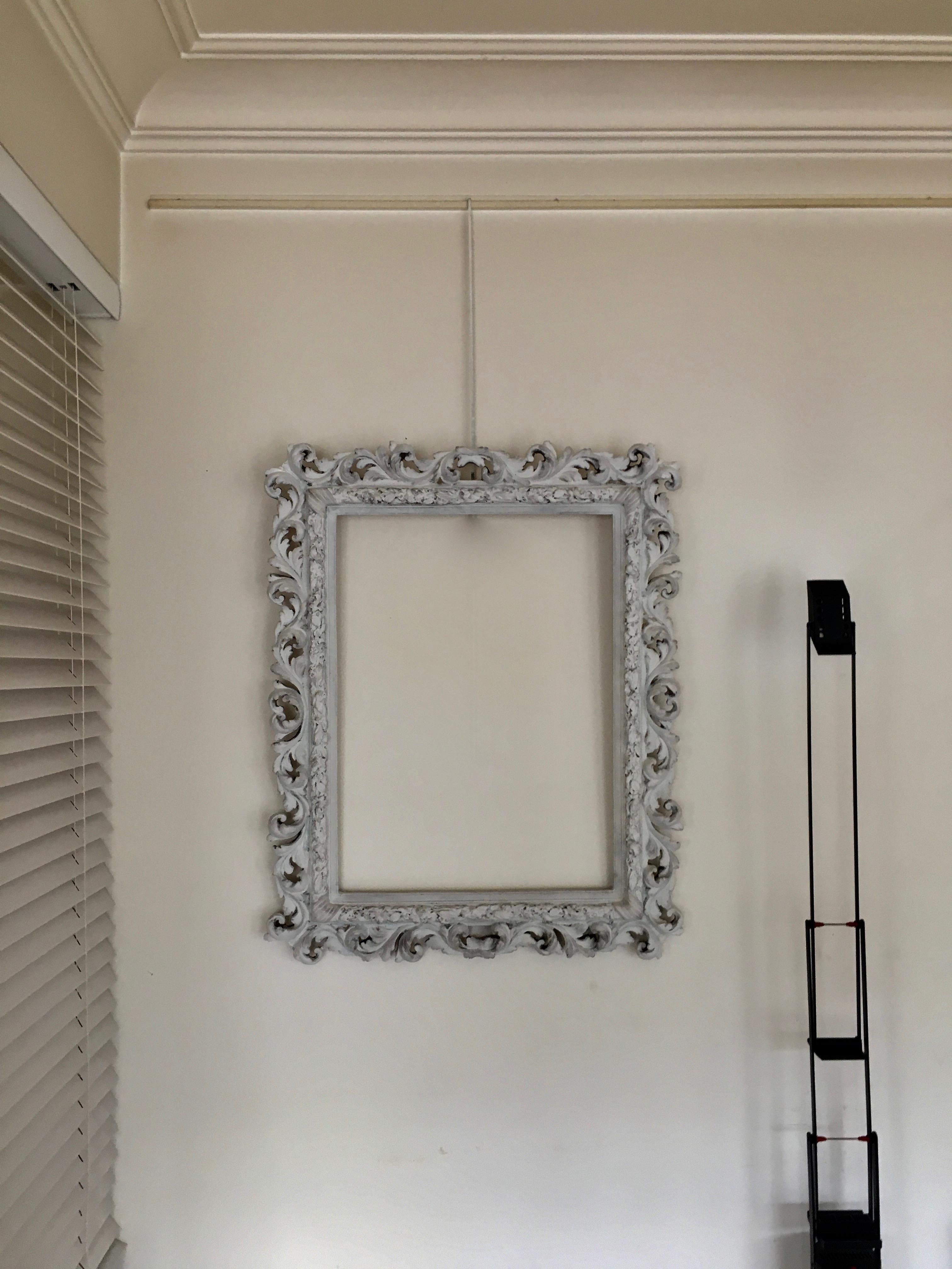 Mid-20th Century Large Plaster Baroque Mirror in the Style of Serge Roche For Sale