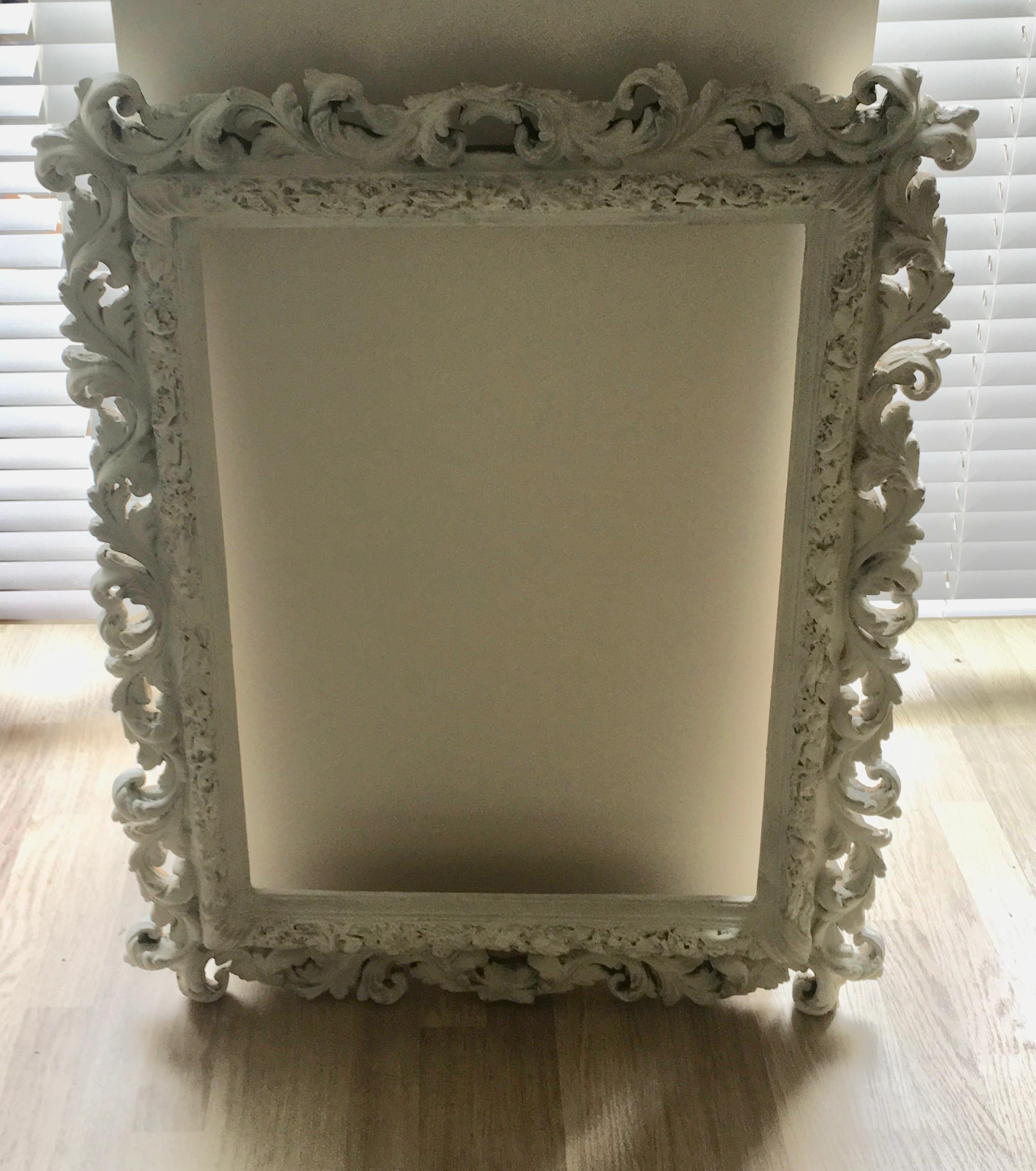 Large Plaster Baroque Mirror in the Style of Serge Roche For Sale 1