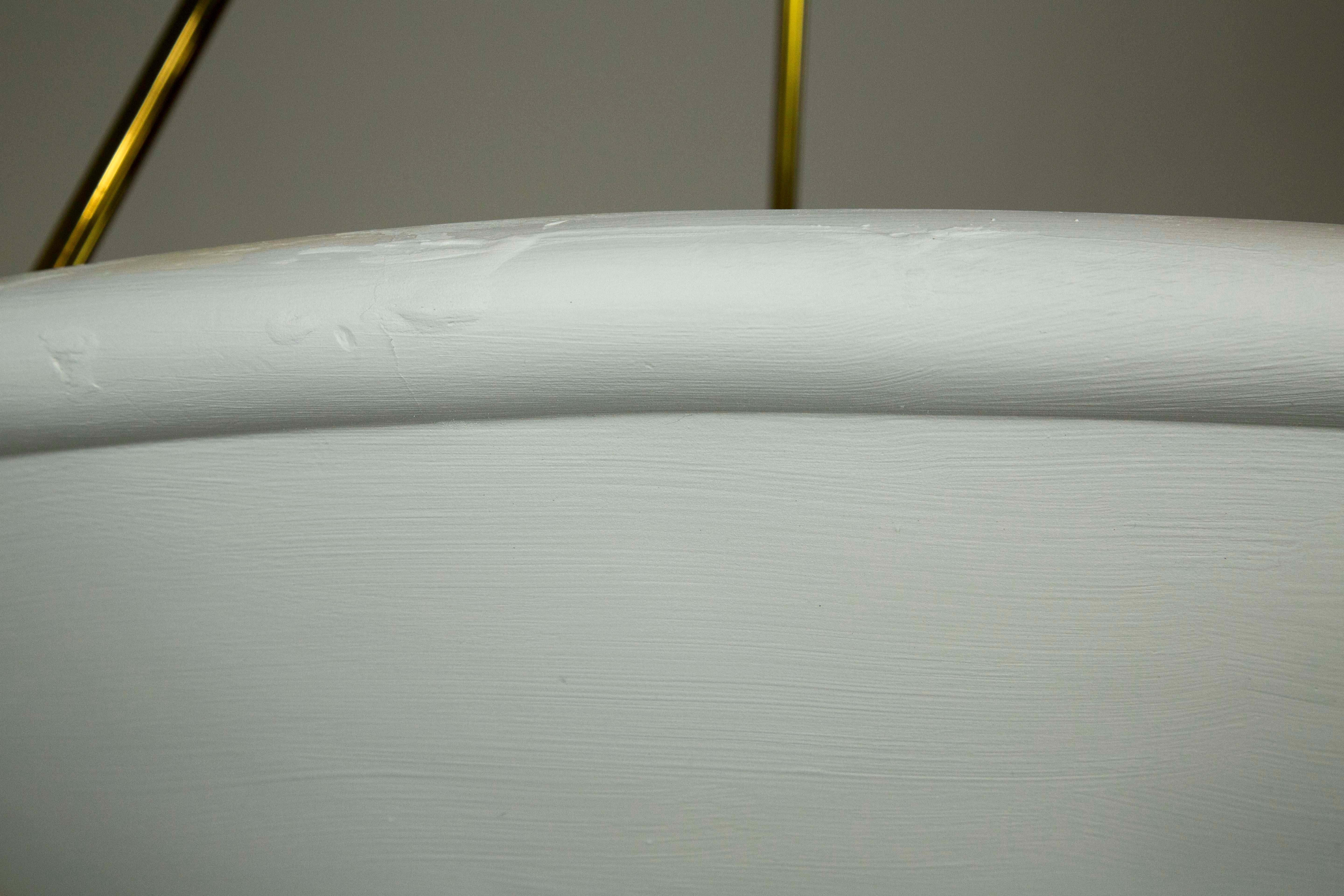 Post-Modern Large Plaster Bowl Uplight Pendant