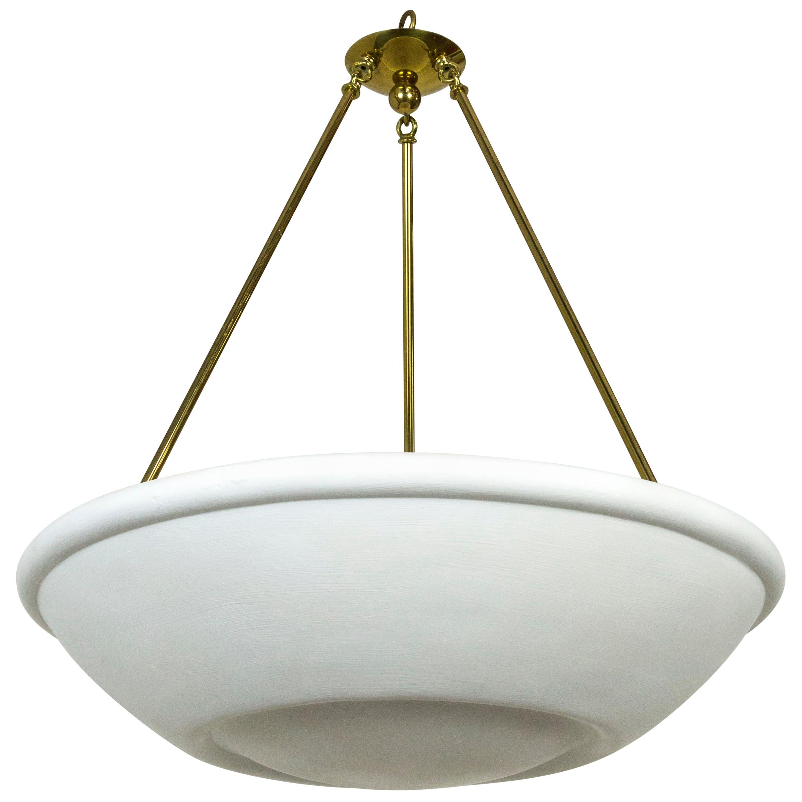 Large Plaster Bowl Uplight Pendant