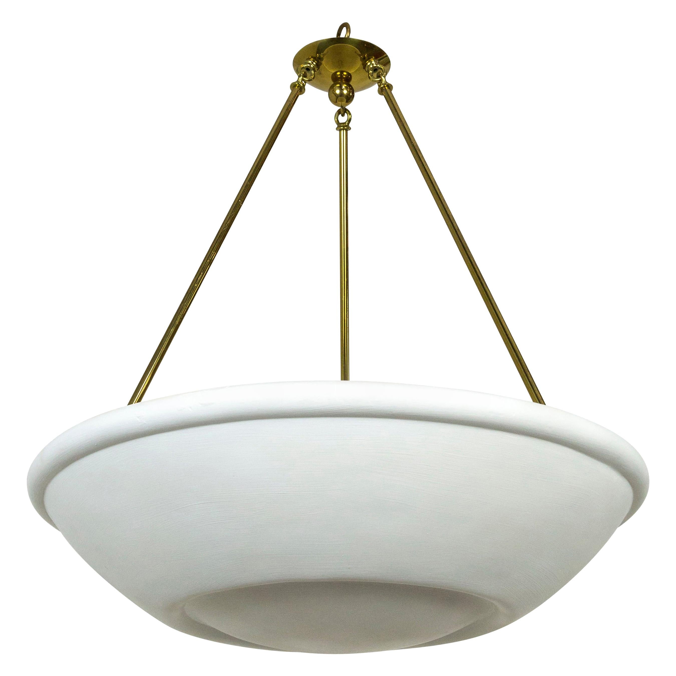 Large Plaster Bowl Uplight Pendant