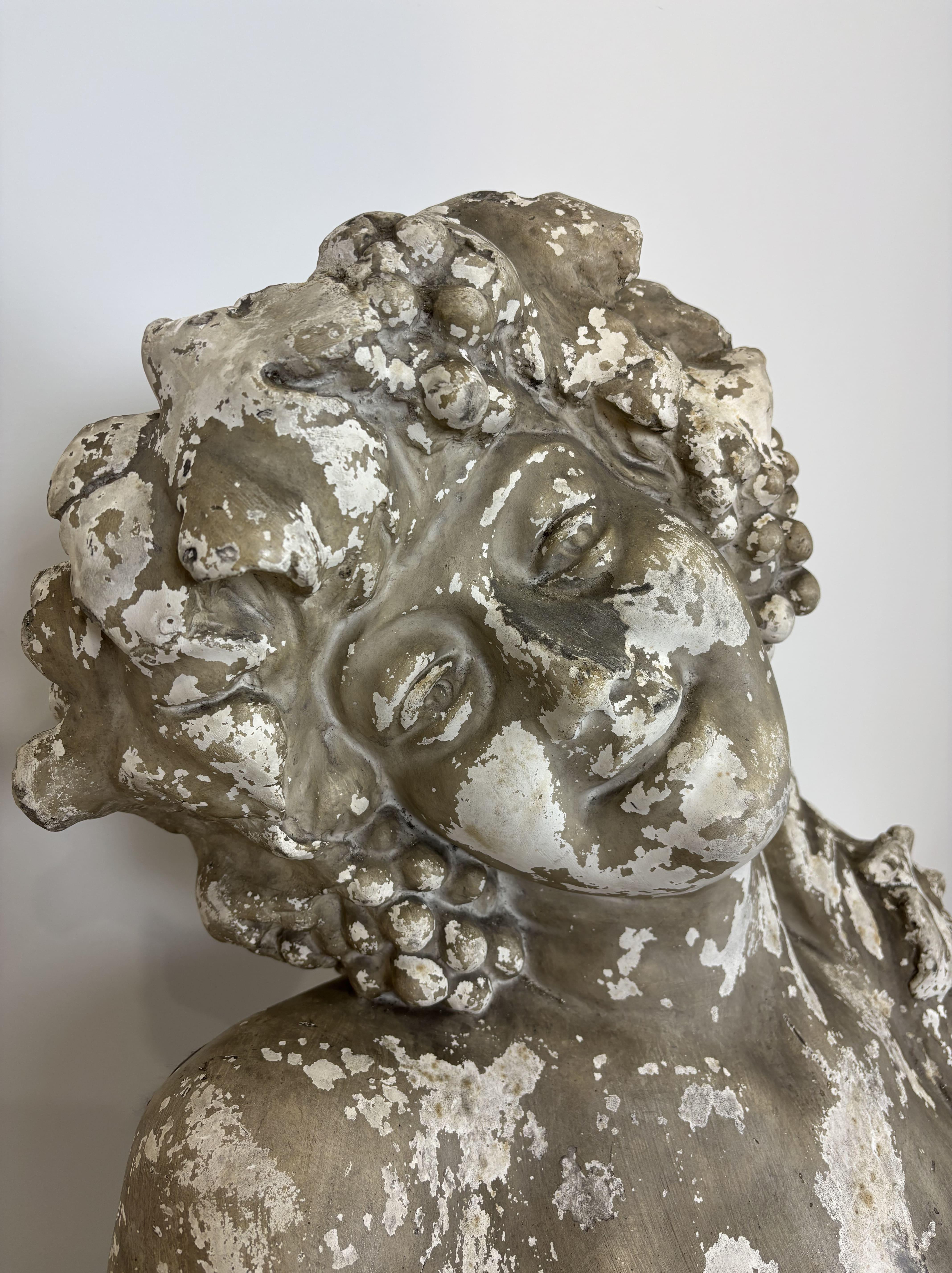 Large Plaster Bust - Bacchante - Signed - Early 20th Century, Belgium For Sale 4