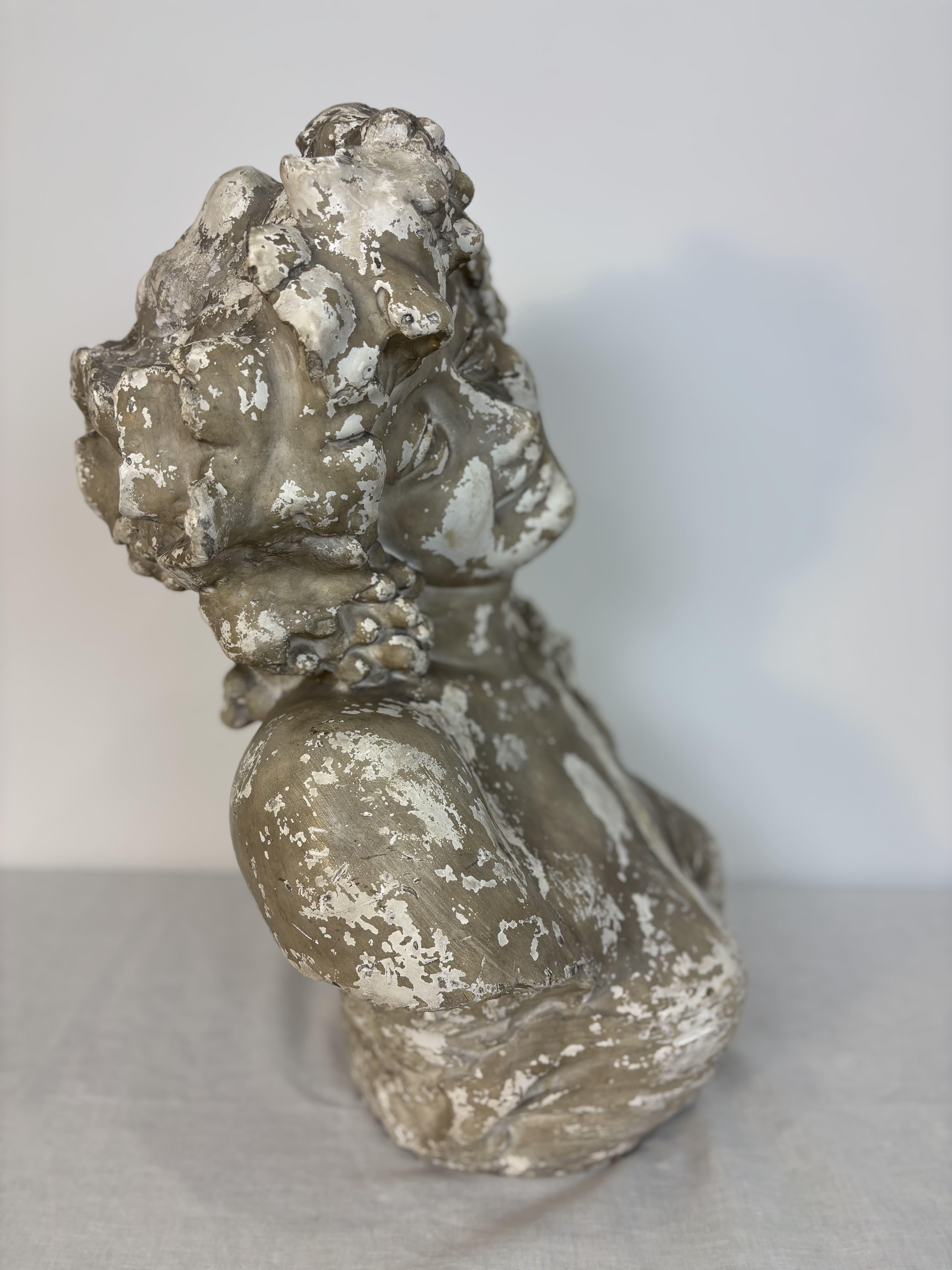 Large Plaster Bust - Bacchante - Signed - Early 20th Century, Belgium For Sale 6