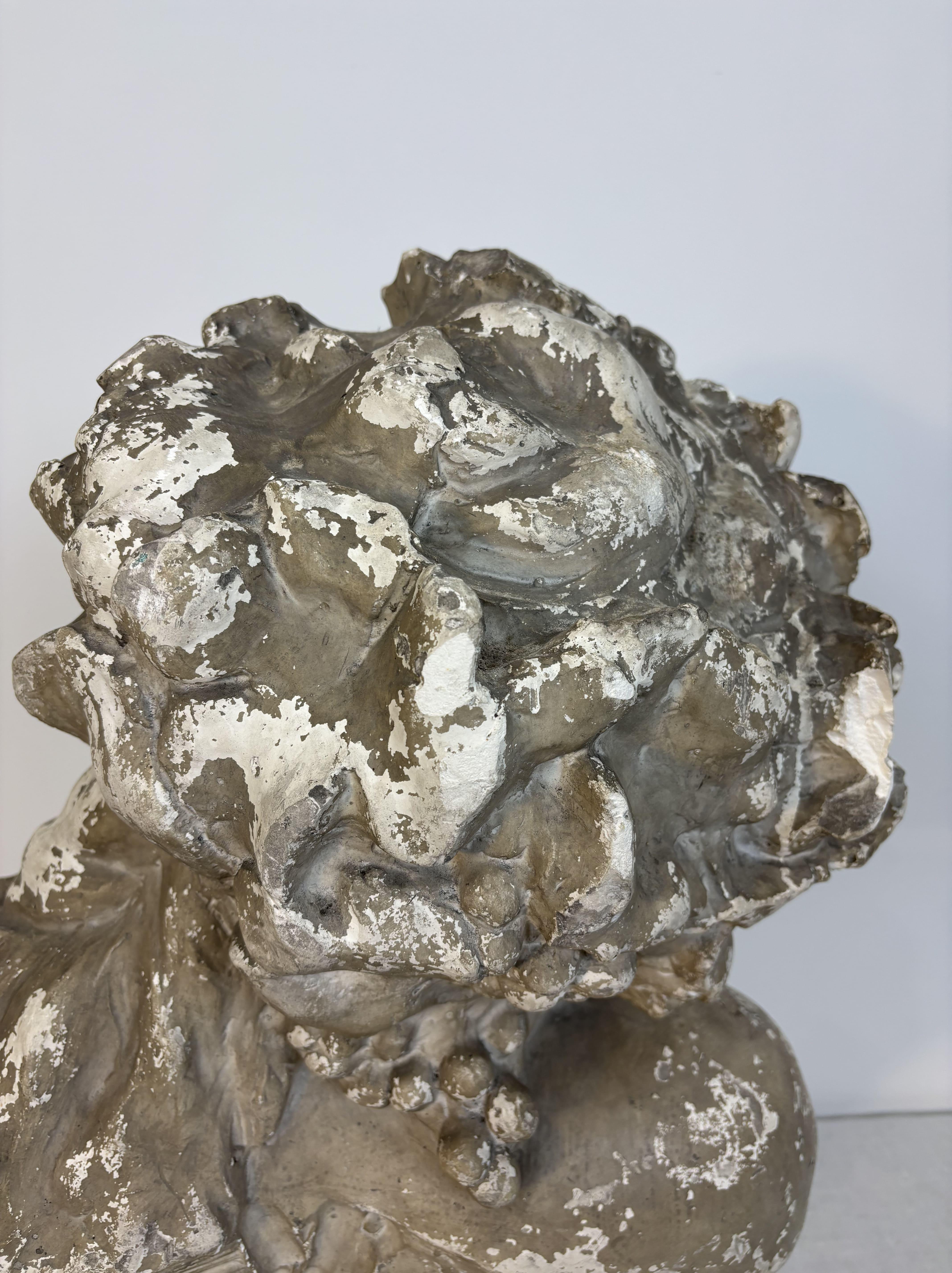 Large Plaster Bust - Bacchante - Signed - Early 20th Century, Belgium For Sale 8