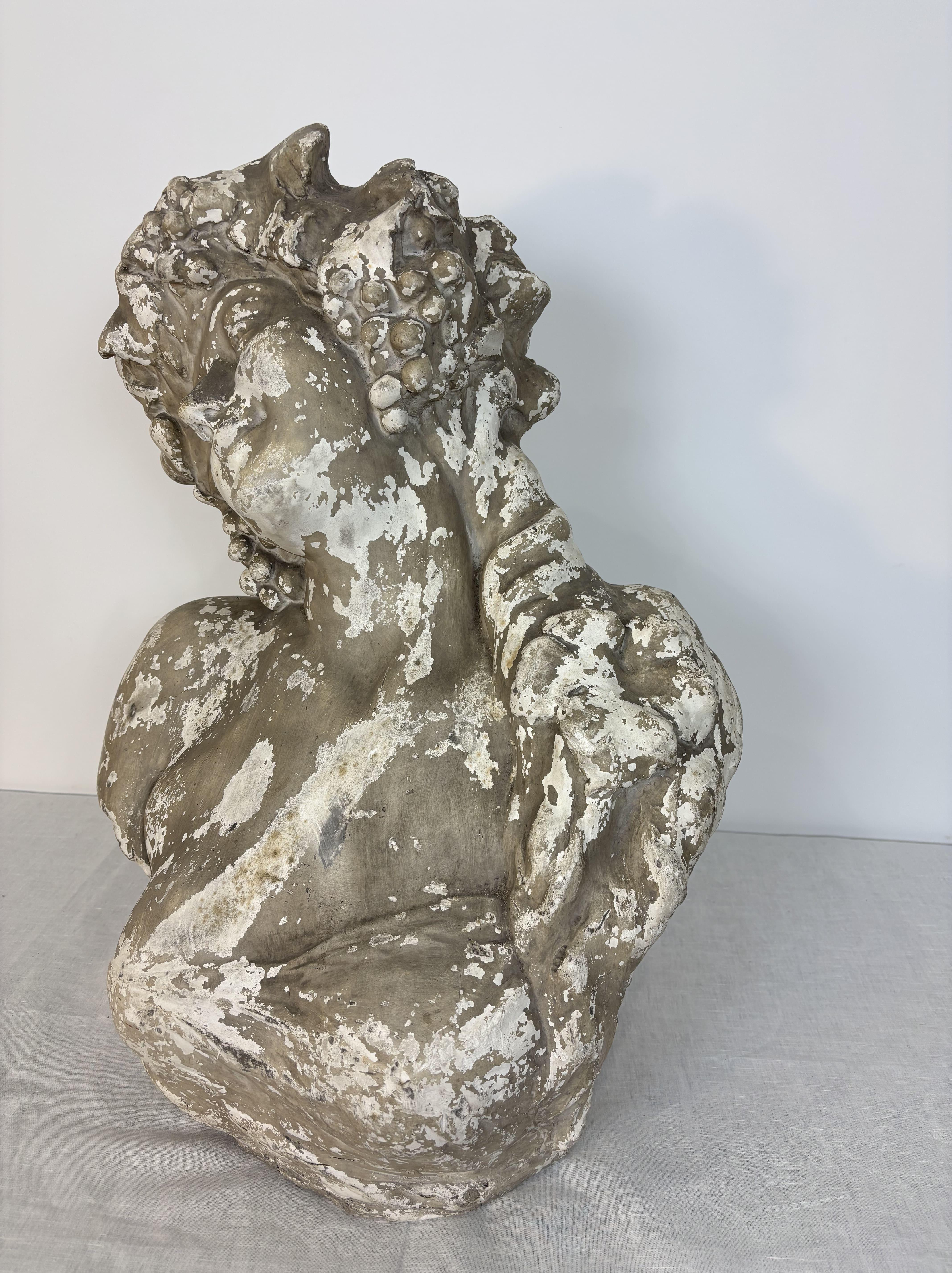 Large Plaster Bust - Bacchante - Signed - Early 20th Century, Belgium For Sale 14