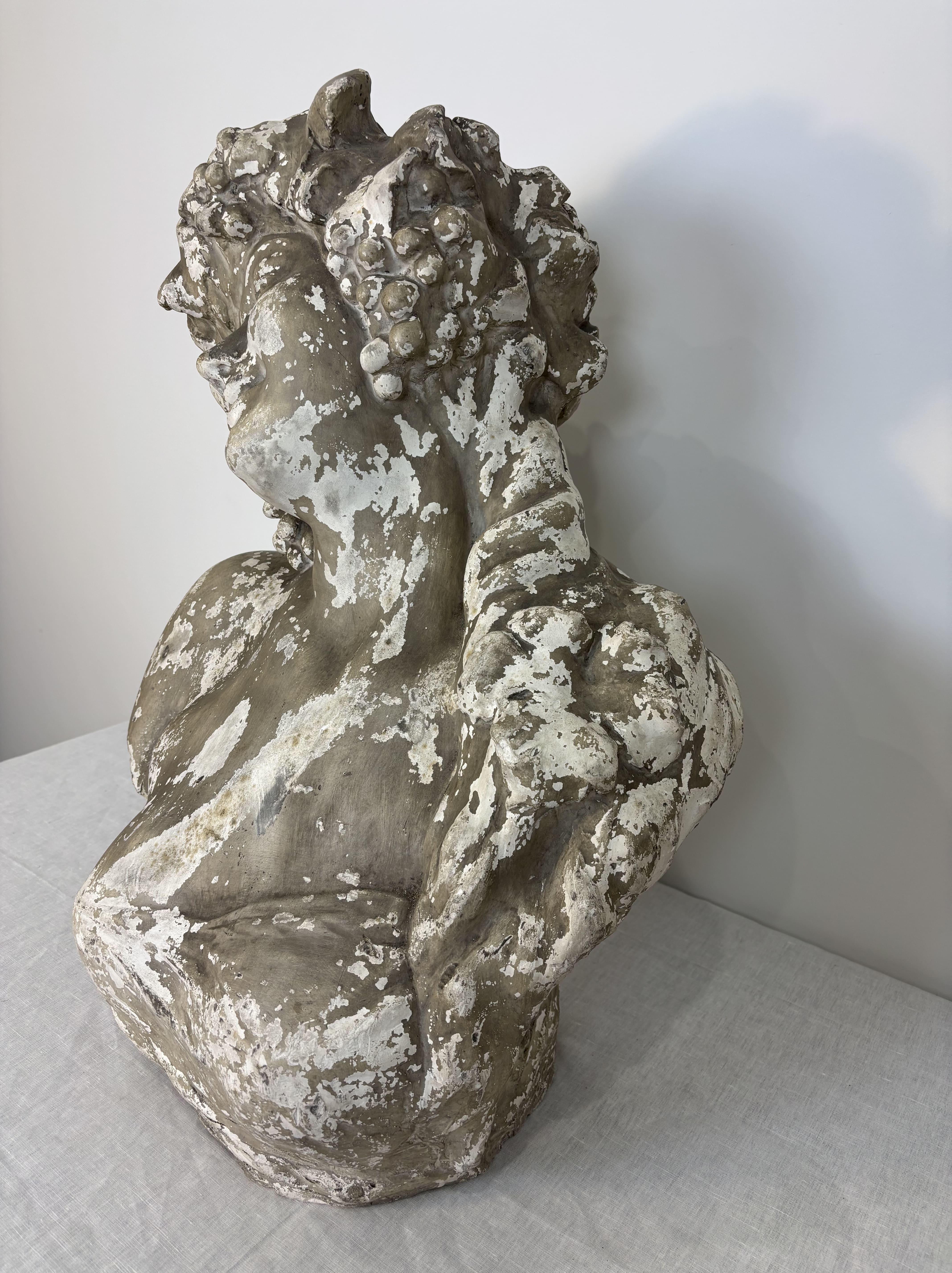 Large Plaster Bust - Bacchante - Signed - Early 20th Century, Belgium For Sale 1