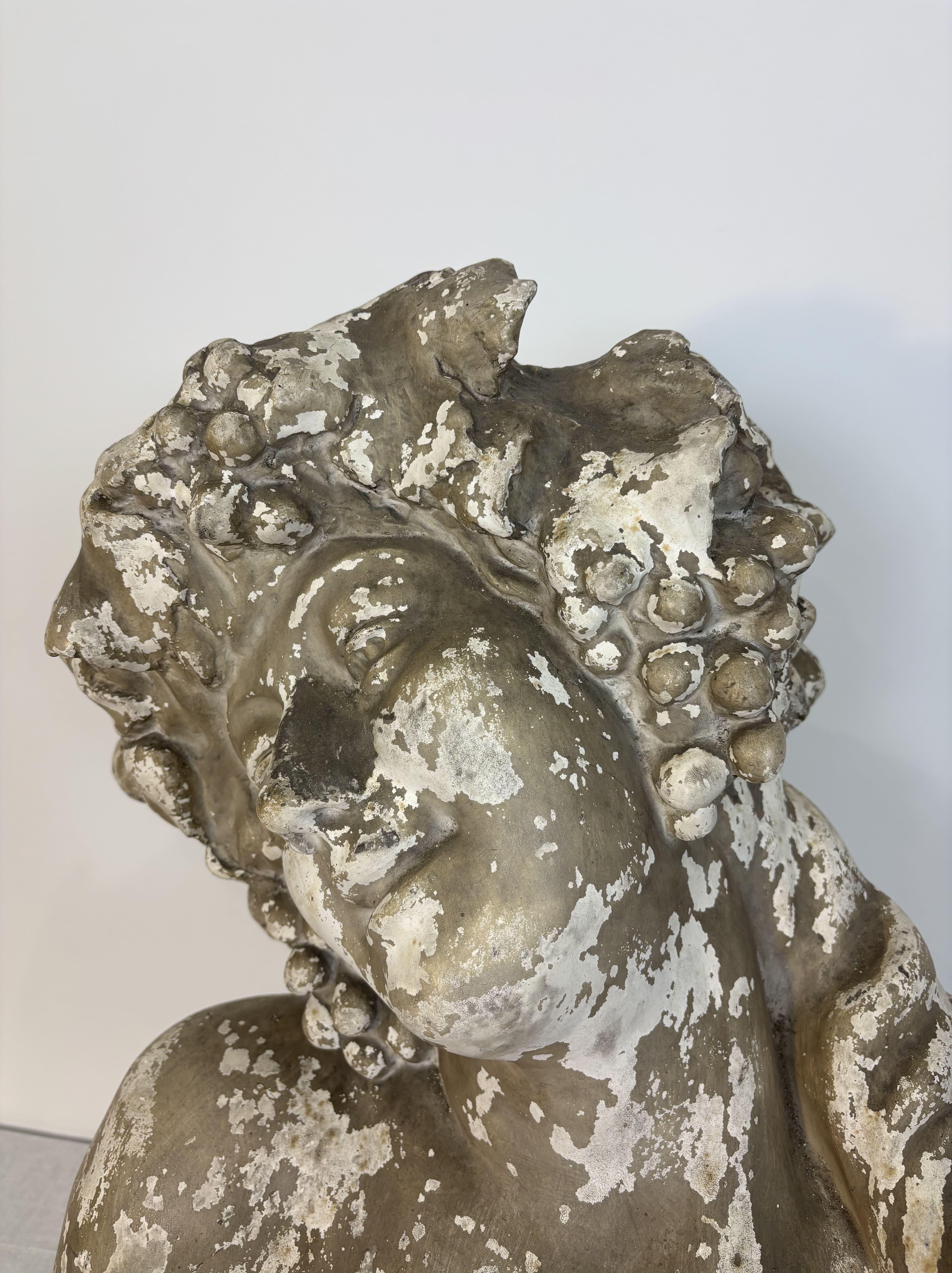 Large Plaster Bust - Bacchante - Signed - Early 20th Century, Belgium For Sale 2