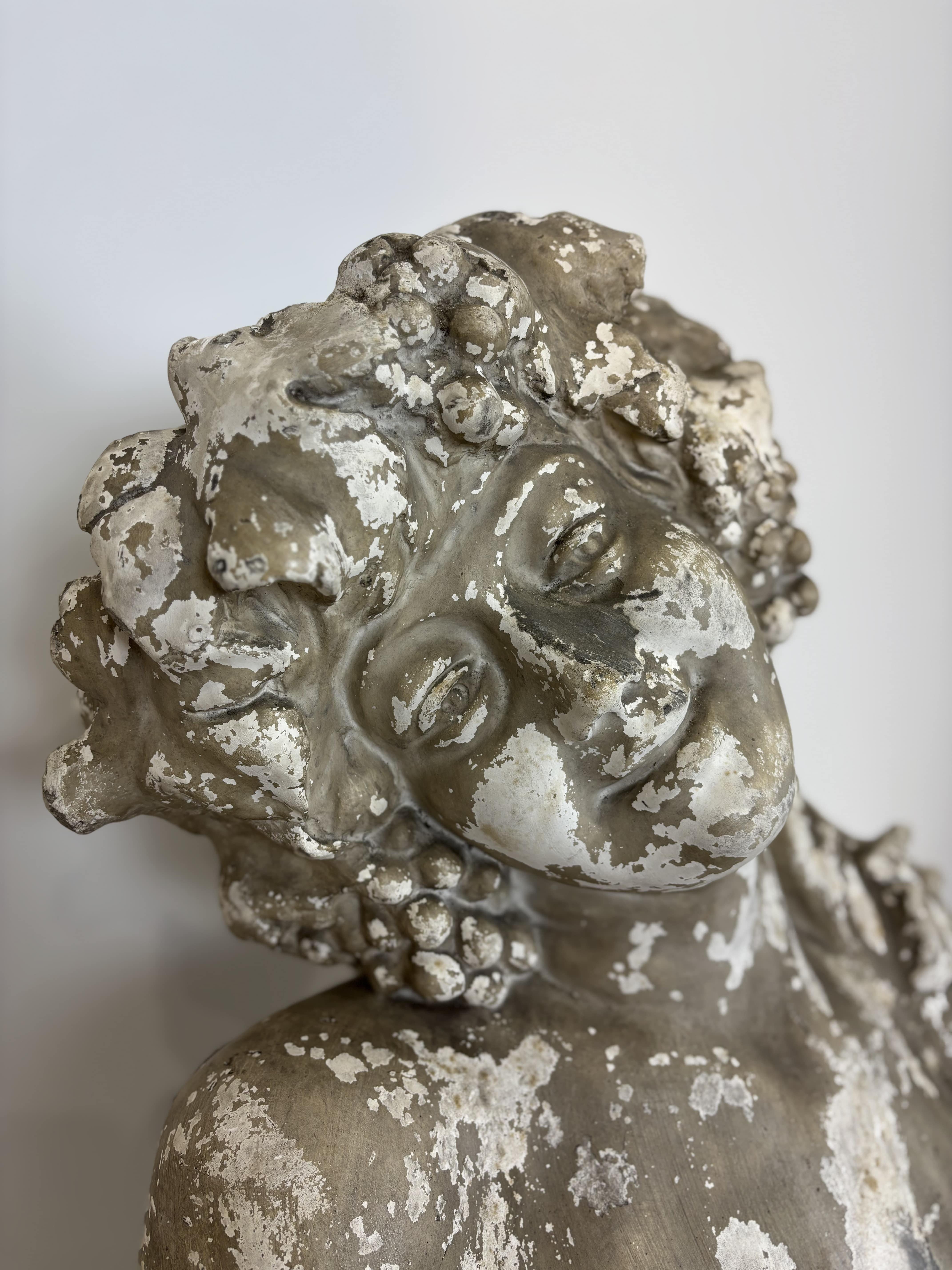 Large Plaster Bust - Bacchante - Signed - Early 20th Century, Belgium For Sale 3