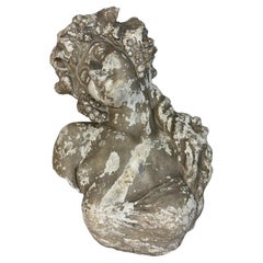 Grand buste en plâtre - Bacchante - Signé - Début du 20ème siècle, Belgique