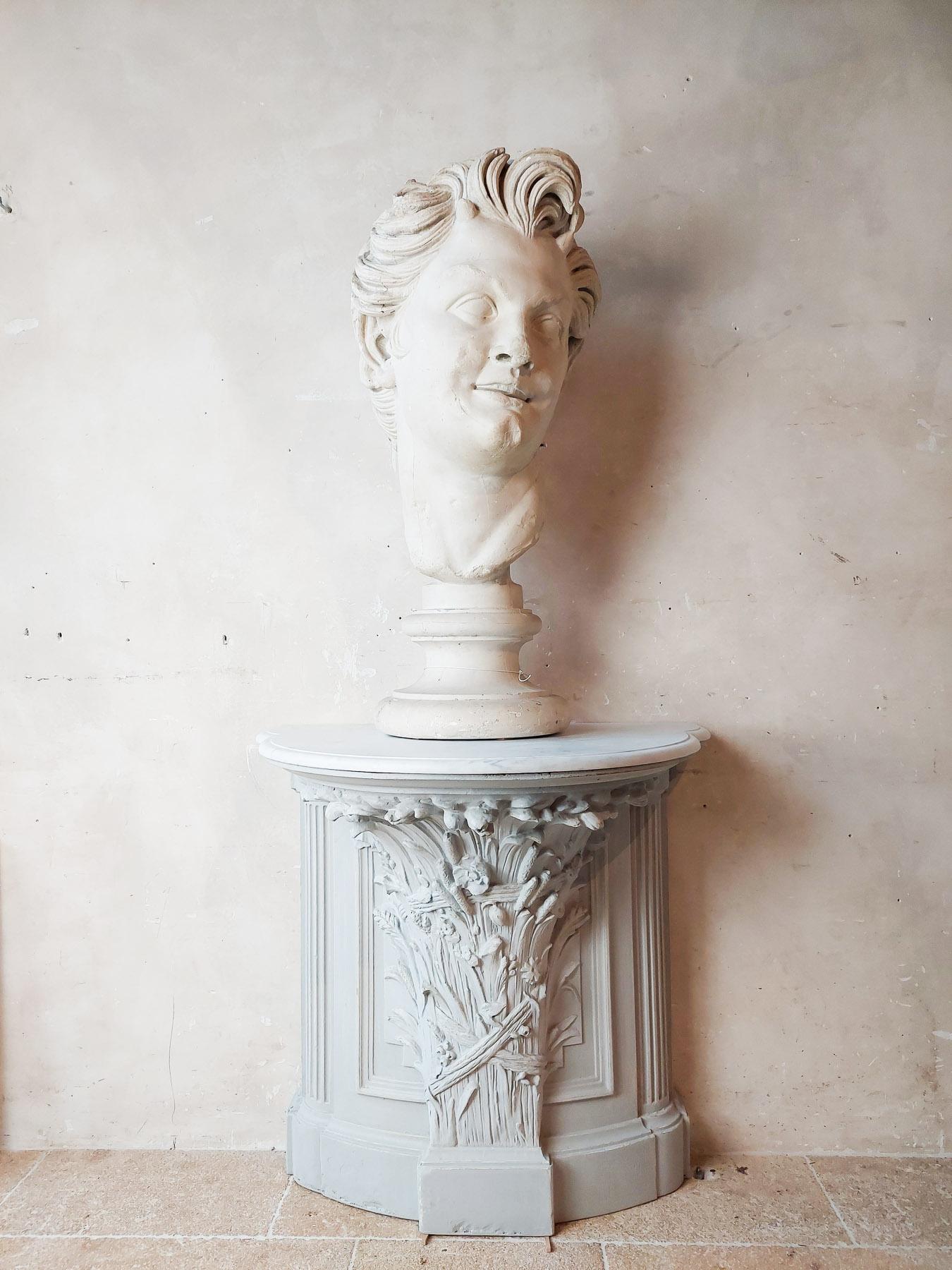 20th Century Large Plaster Bust of a Faun  For Sale