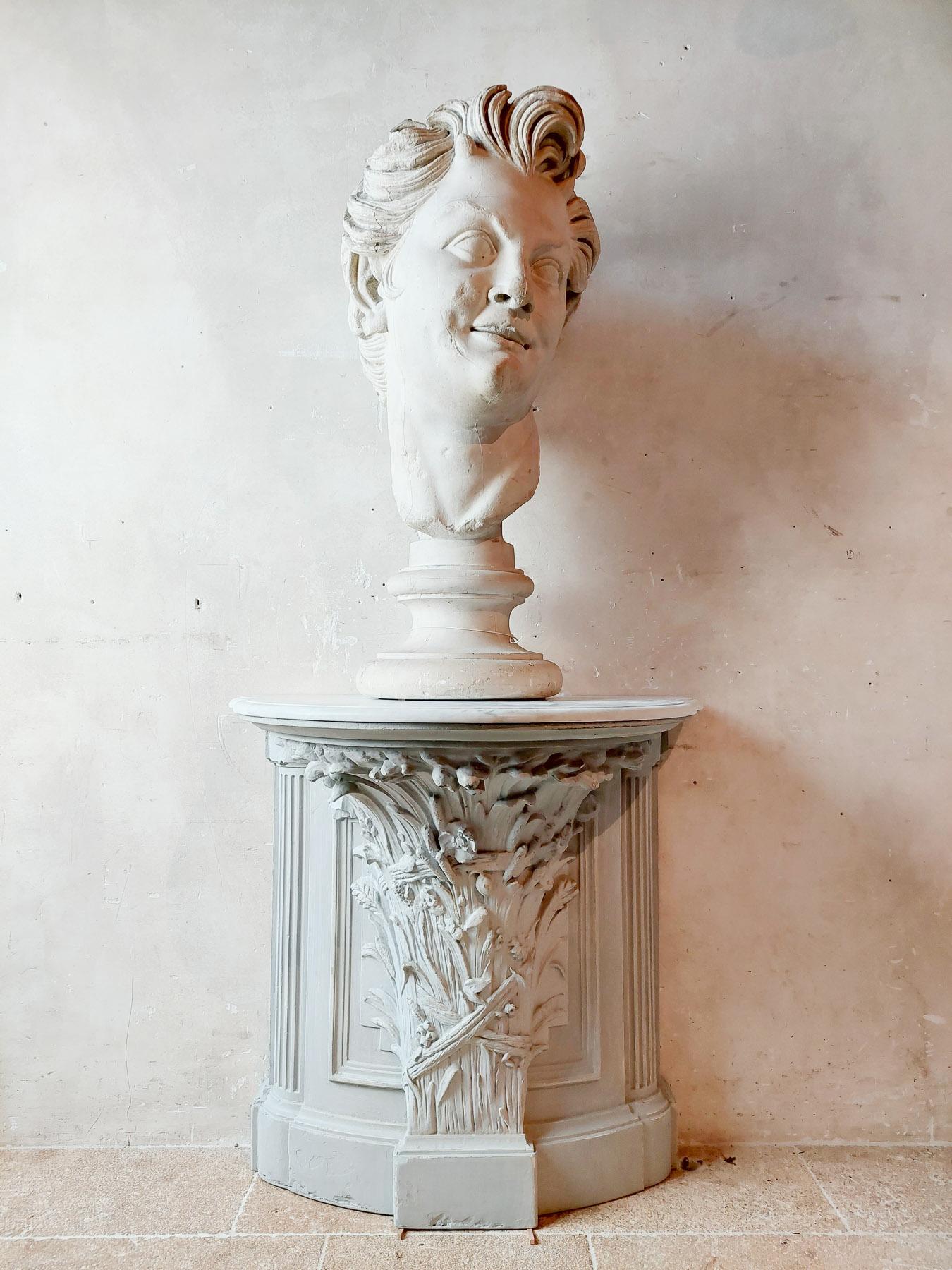 Large Plaster Bust of a Faun  For Sale 1