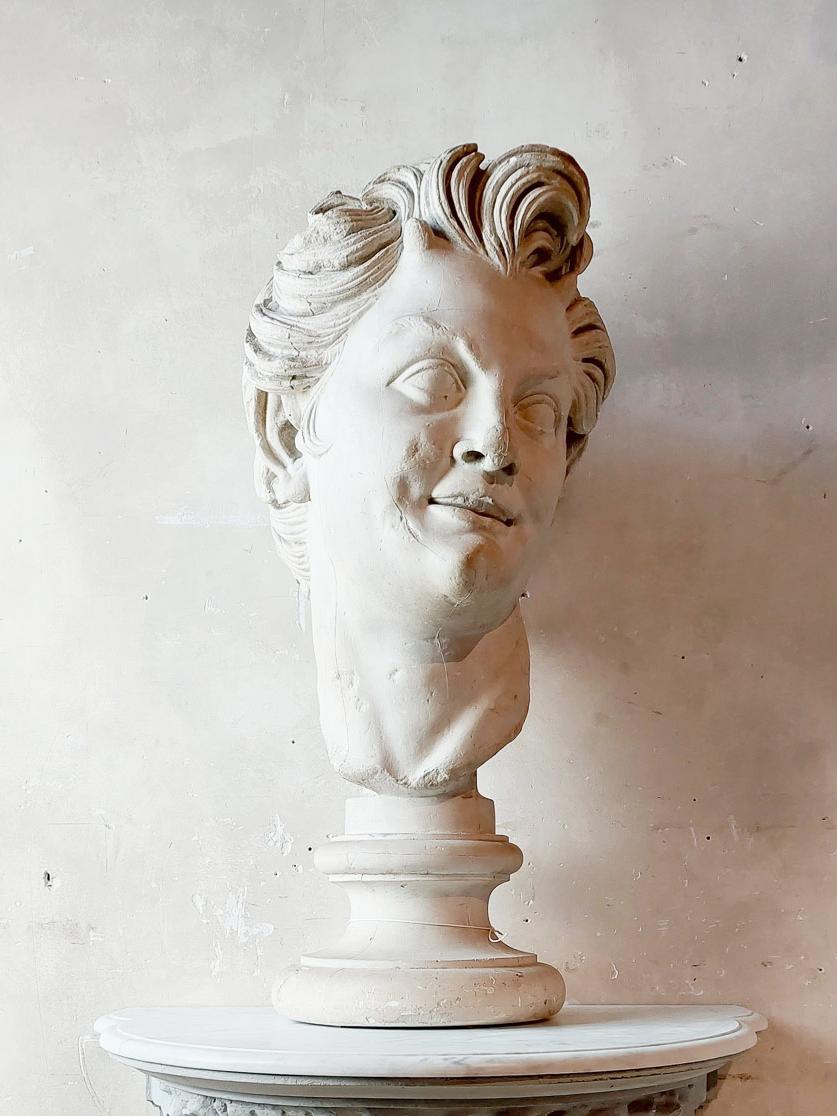 Large Plaster Bust of a Faun  2