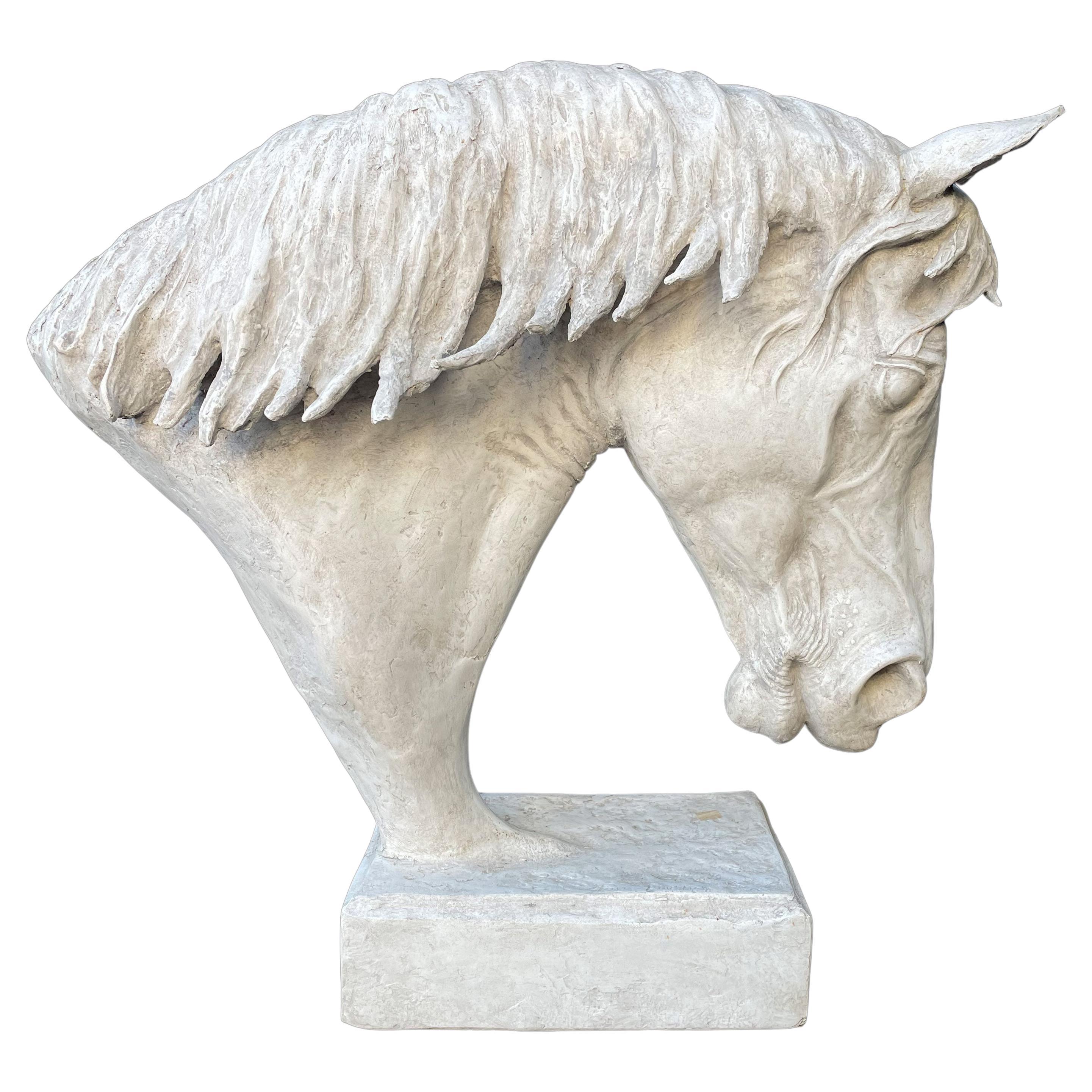 Large Plaster Bust of Horses Head