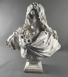 Large Plaster Bust Of Prince De Condé From The 19th Century