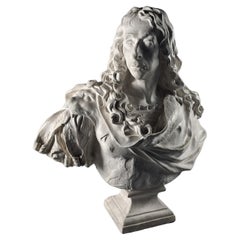 Large Plaster Bust Of Prince De Condé From The 19th Century