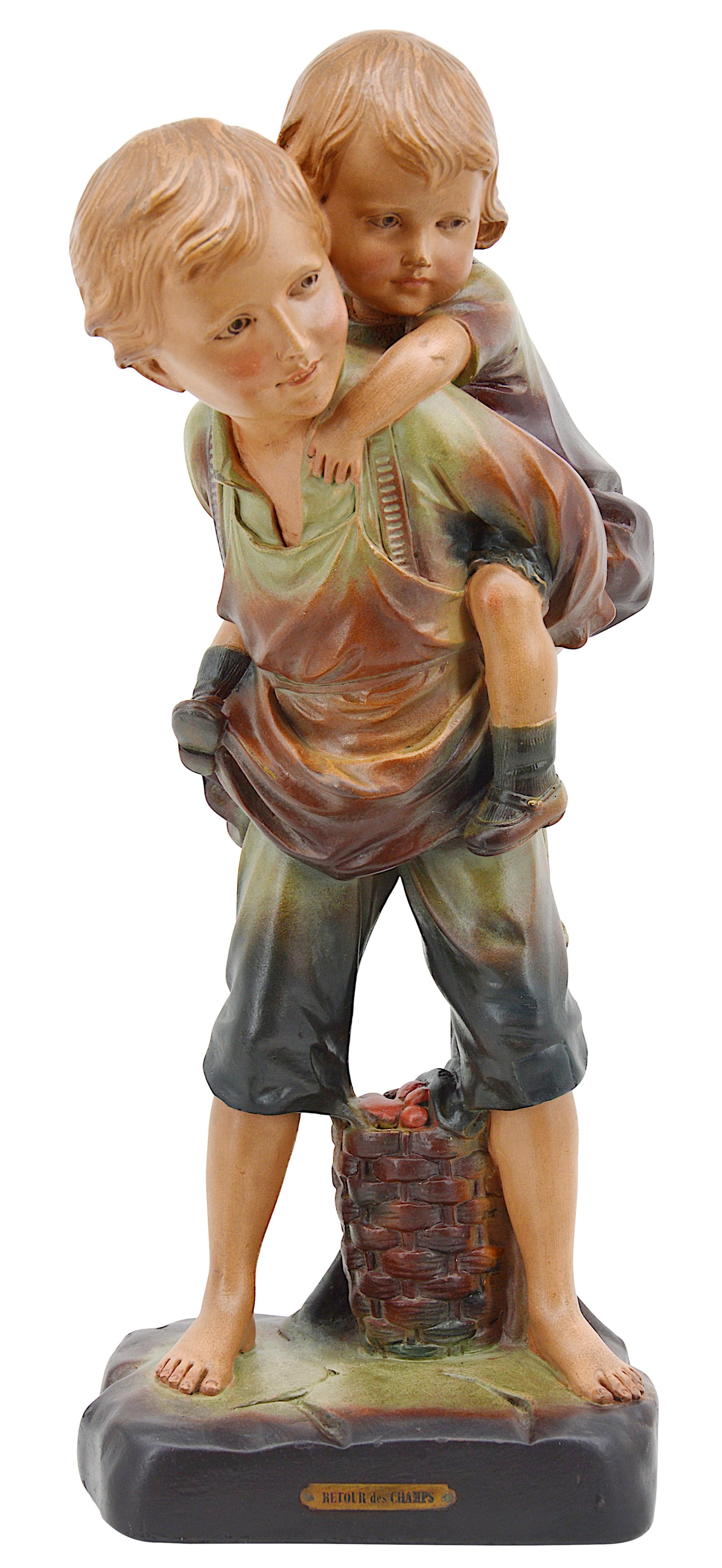 Gran escultura infantil de escayola, 1900 Art Decó en venta