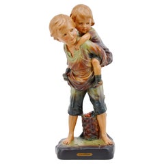 Große Kinderskulptur aus Gips, 1900