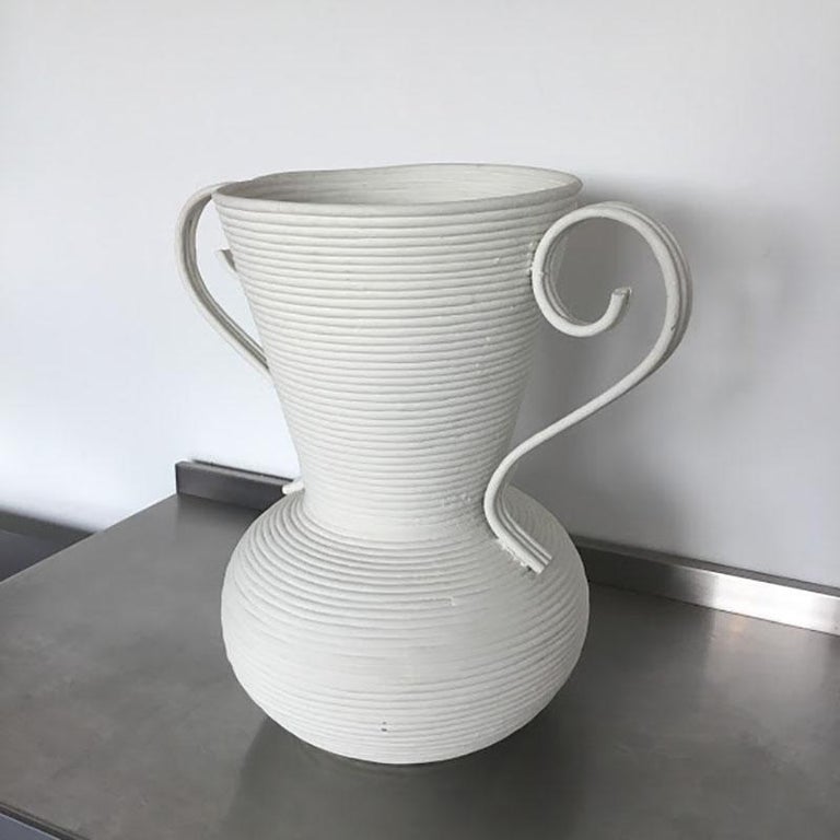 Large Plaster Covered Rattan Vase For Sale At 1stdibs