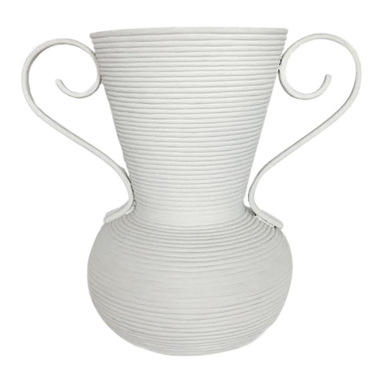 Large Plaster Covered Rattan Vase For Sale at 1stDibs