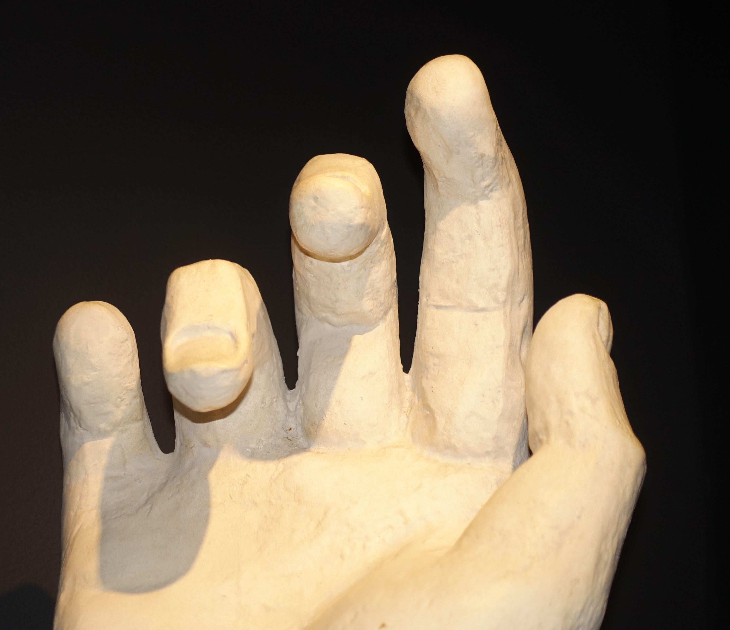 Contemporary French large white plaster hand
Often used as artist model.