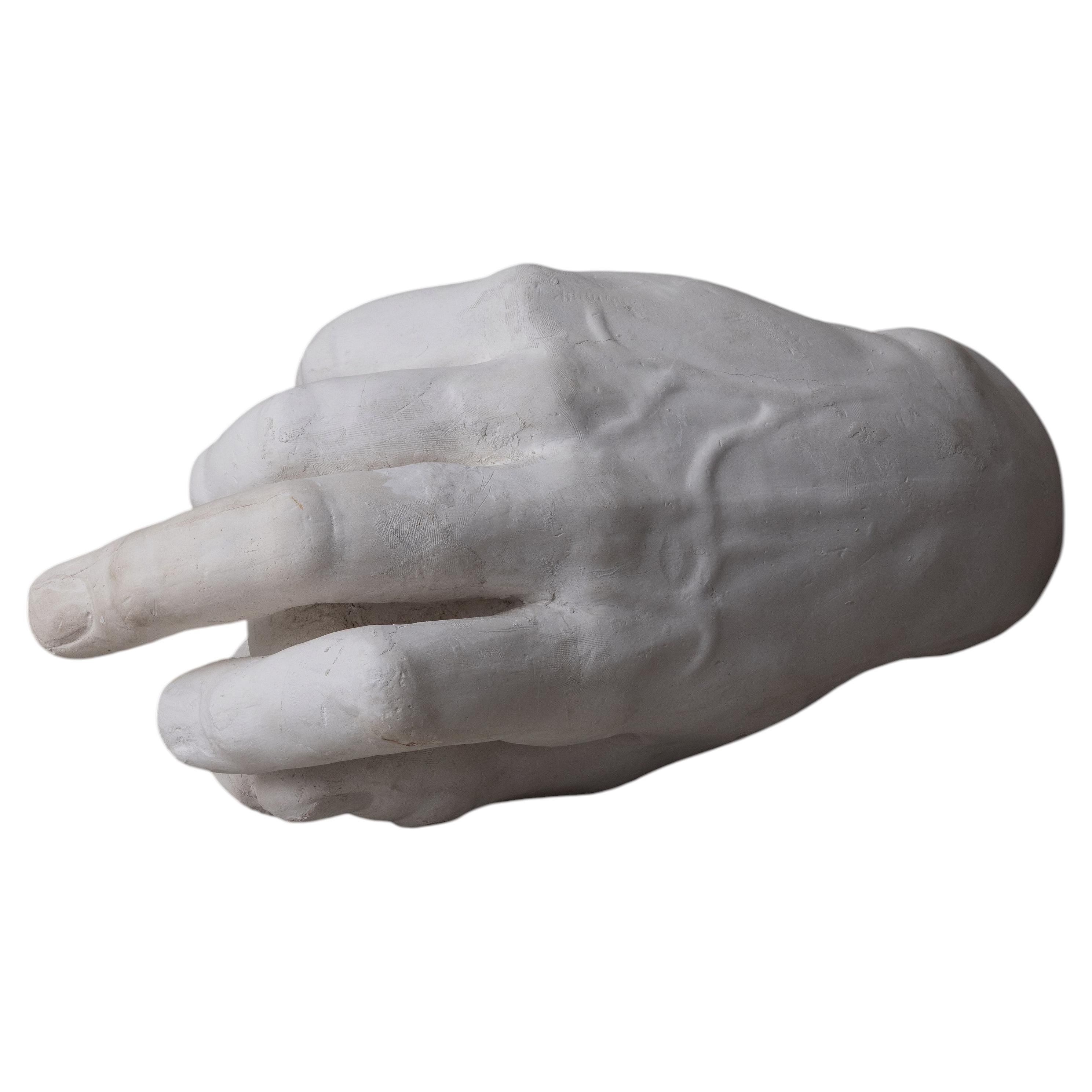 Large Plaster Hand Wall Sculpture, Monumental Artist Studio Study, 20th Century