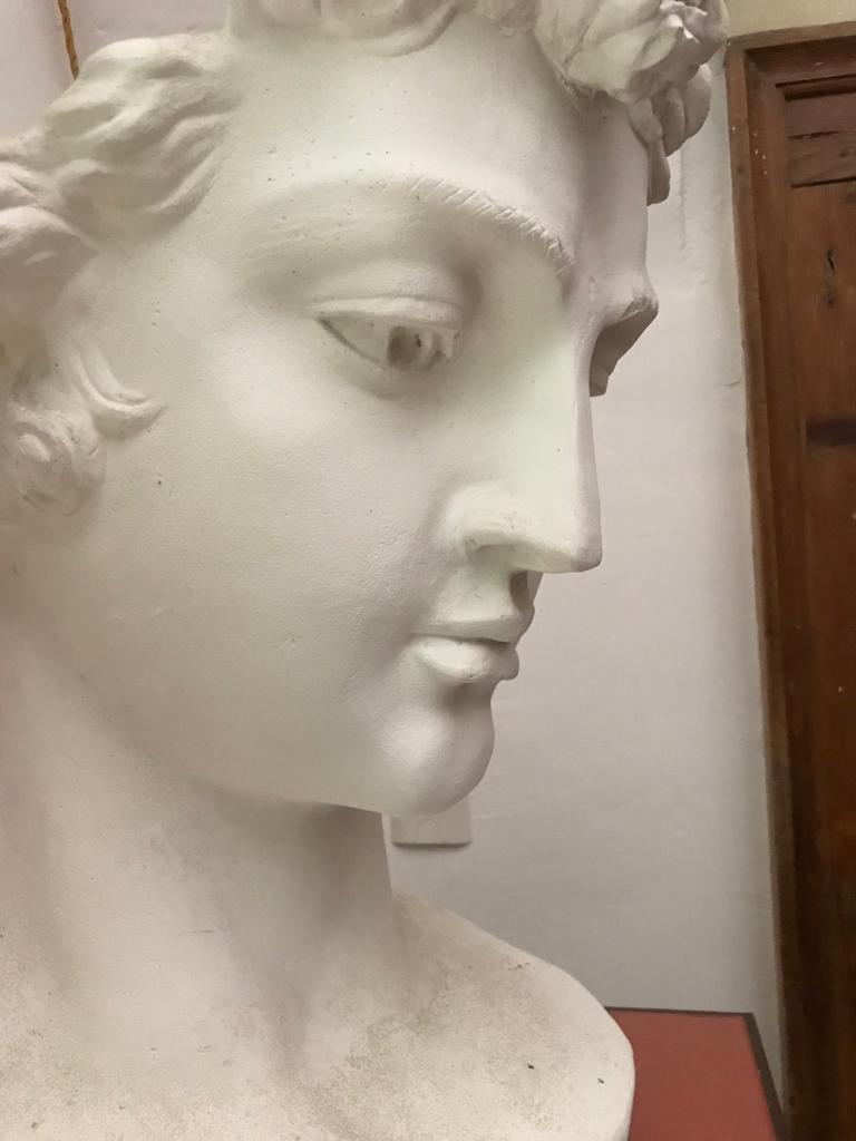 Large Plaster Head Sculpture. Italy, 1970s. For Sale 3