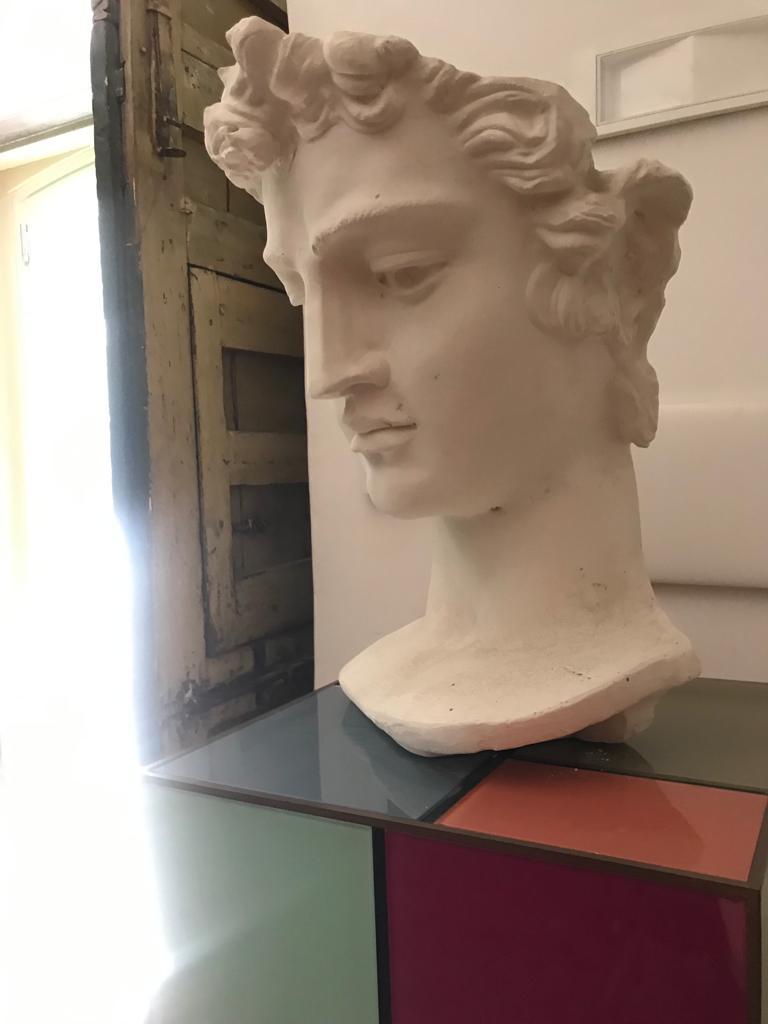Large Plaster Head Sculpture. Italy, 1970s. For Sale 4