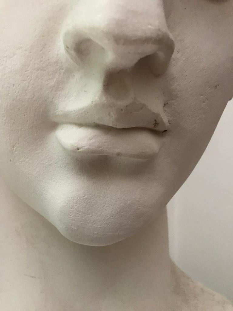 Large Plaster Head Sculpture. Italy, 1970s. For Sale 6