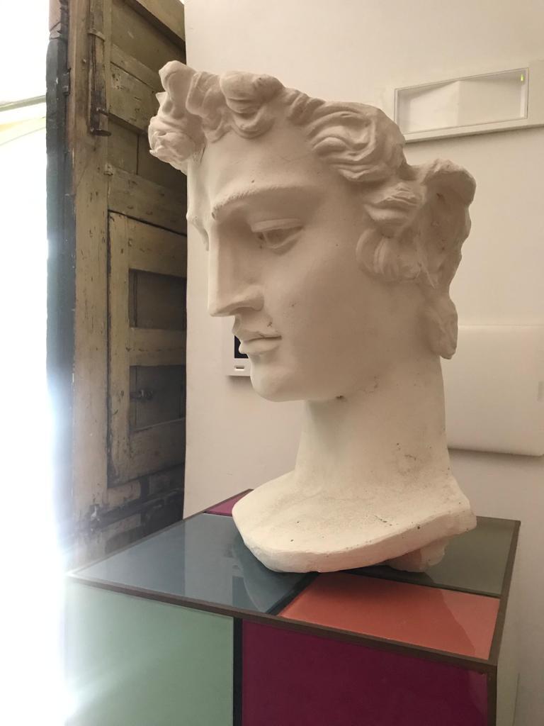 Molded Large Plaster Head Sculpture. Italy, 1970s. For Sale