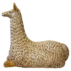 Vintage Large Plaster Llama Sculpture