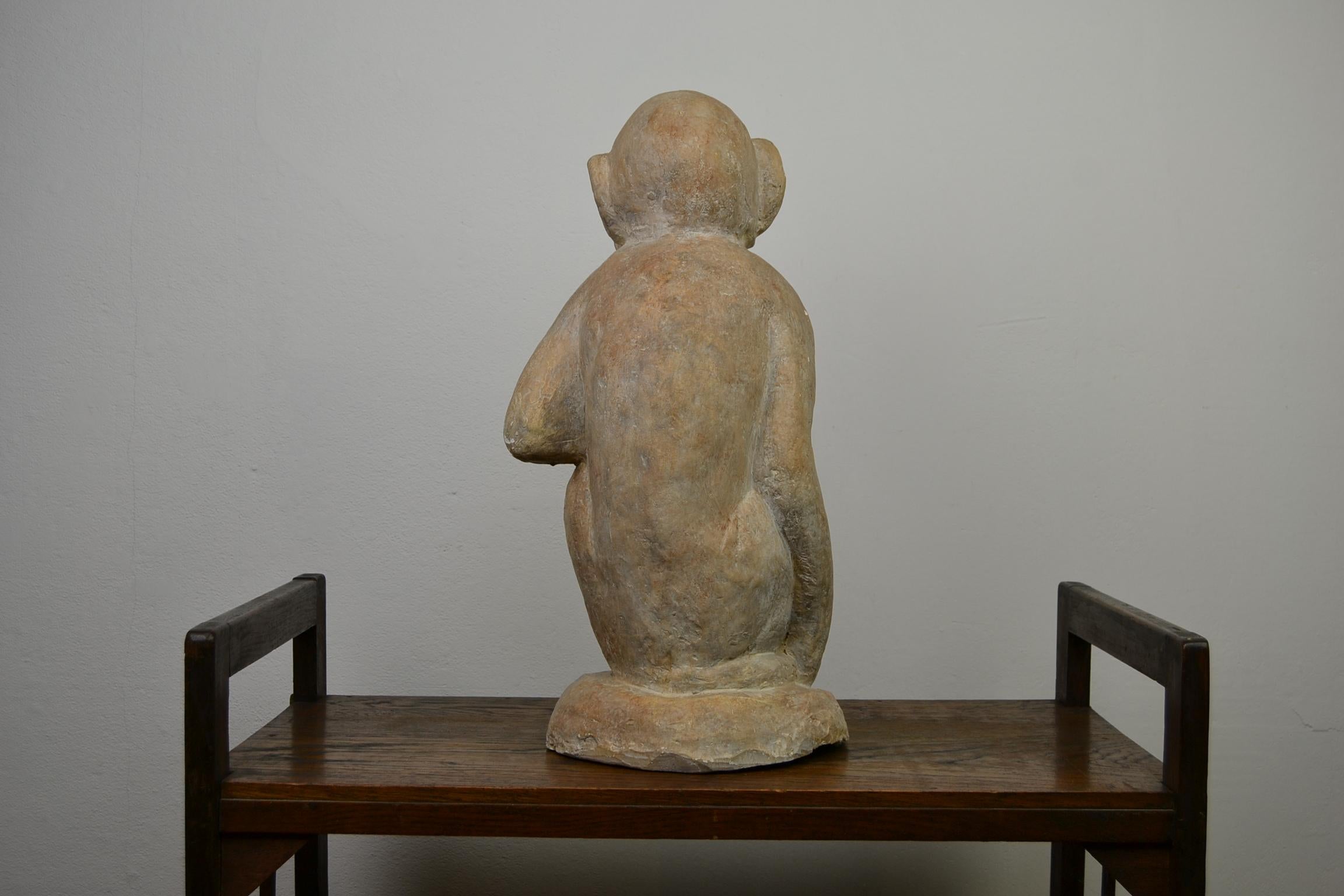 Large Plaster Monkey Sculpture Organic Style 5