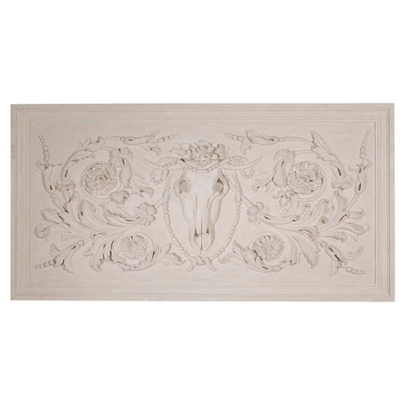 Large Plaster Panel with Ox Skull Detail