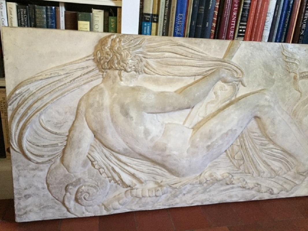 Large Plaster Plaque Relief after Jean Goujon, Reproduced by the Louvre Museum For Sale 2