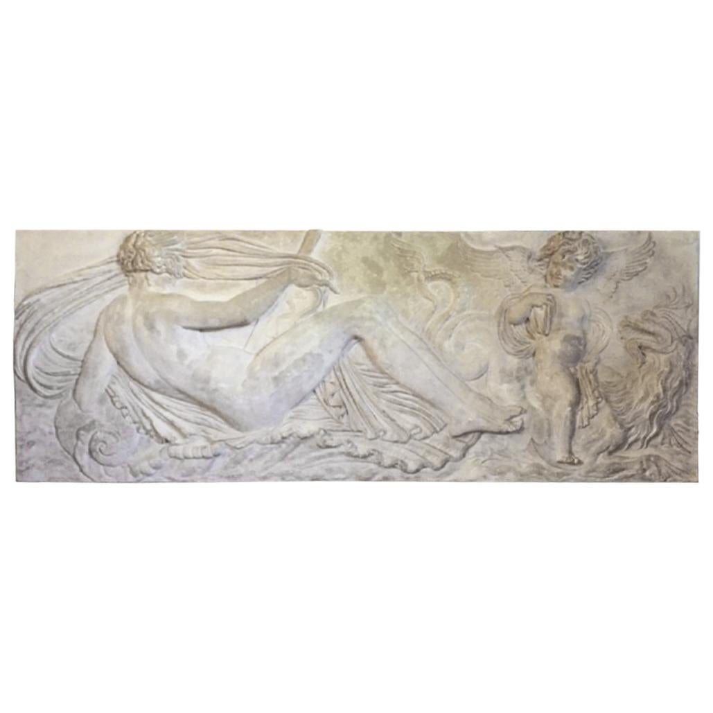 Large Plaster Plaque Relief after Jean Goujon, Reproduced by the Louvre Museum For Sale