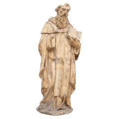 Large Plaster Saint Traditional Sculptural Figure, circa 1940