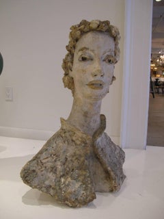 Large Plaster Sculpture Bust of Dede Pritzlaff by Marguerite Stix