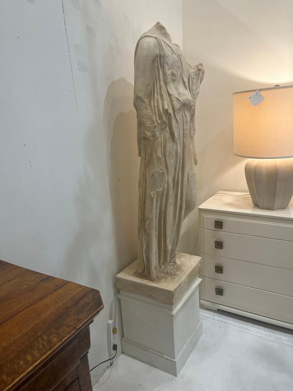 Classical Greek Large Plaster Sculpture of Greek Goddess For Sale