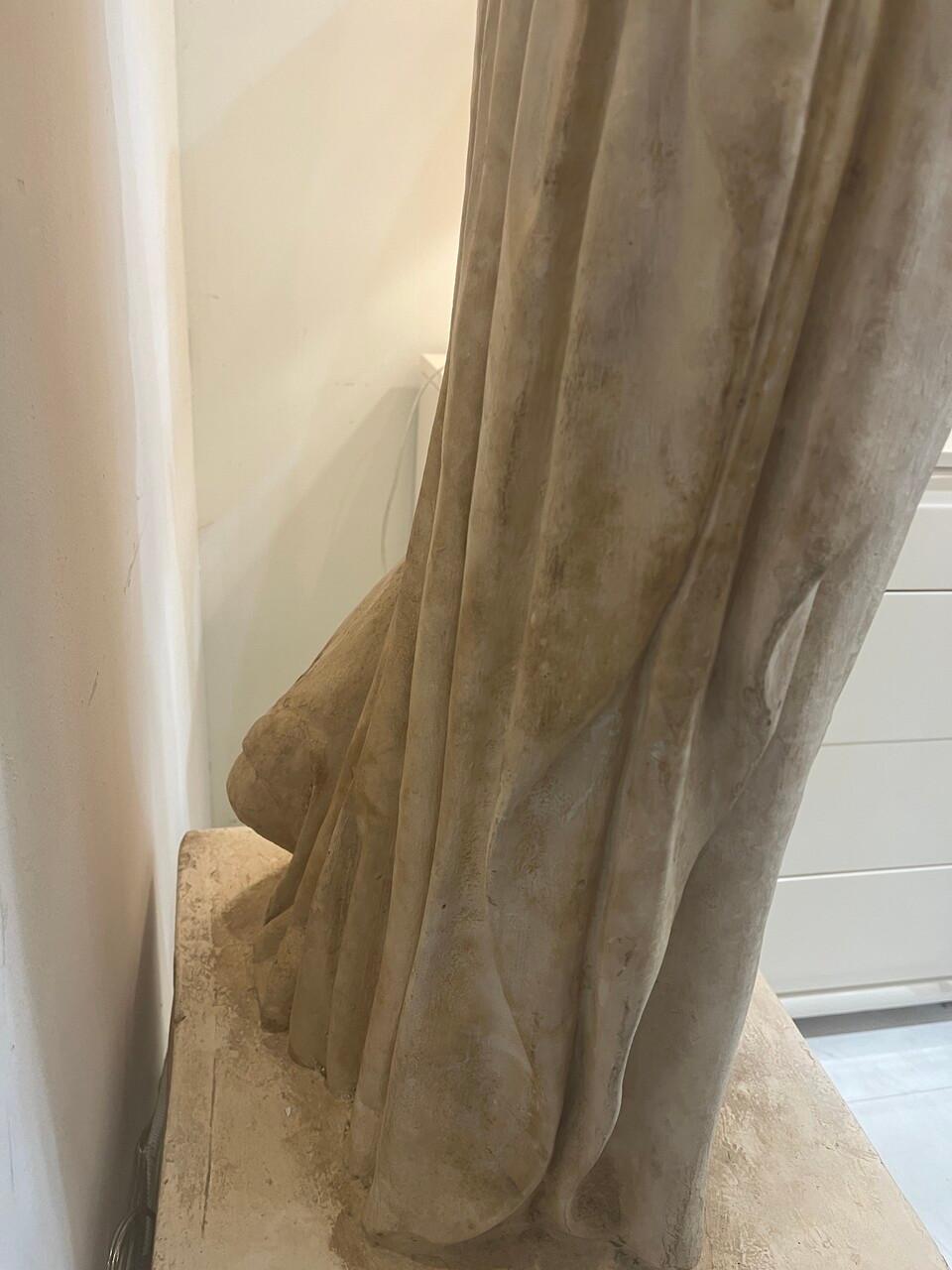 Large Plaster Sculpture of Greek Goddess In Good Condition For Sale In Houston, TX