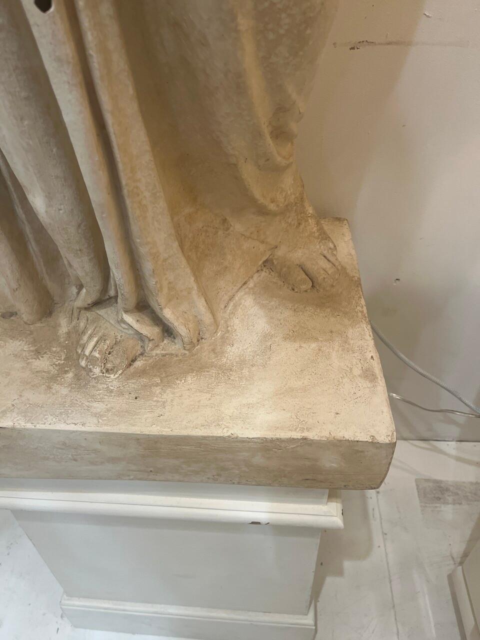20th Century Large Plaster Sculpture of Greek Goddess For Sale