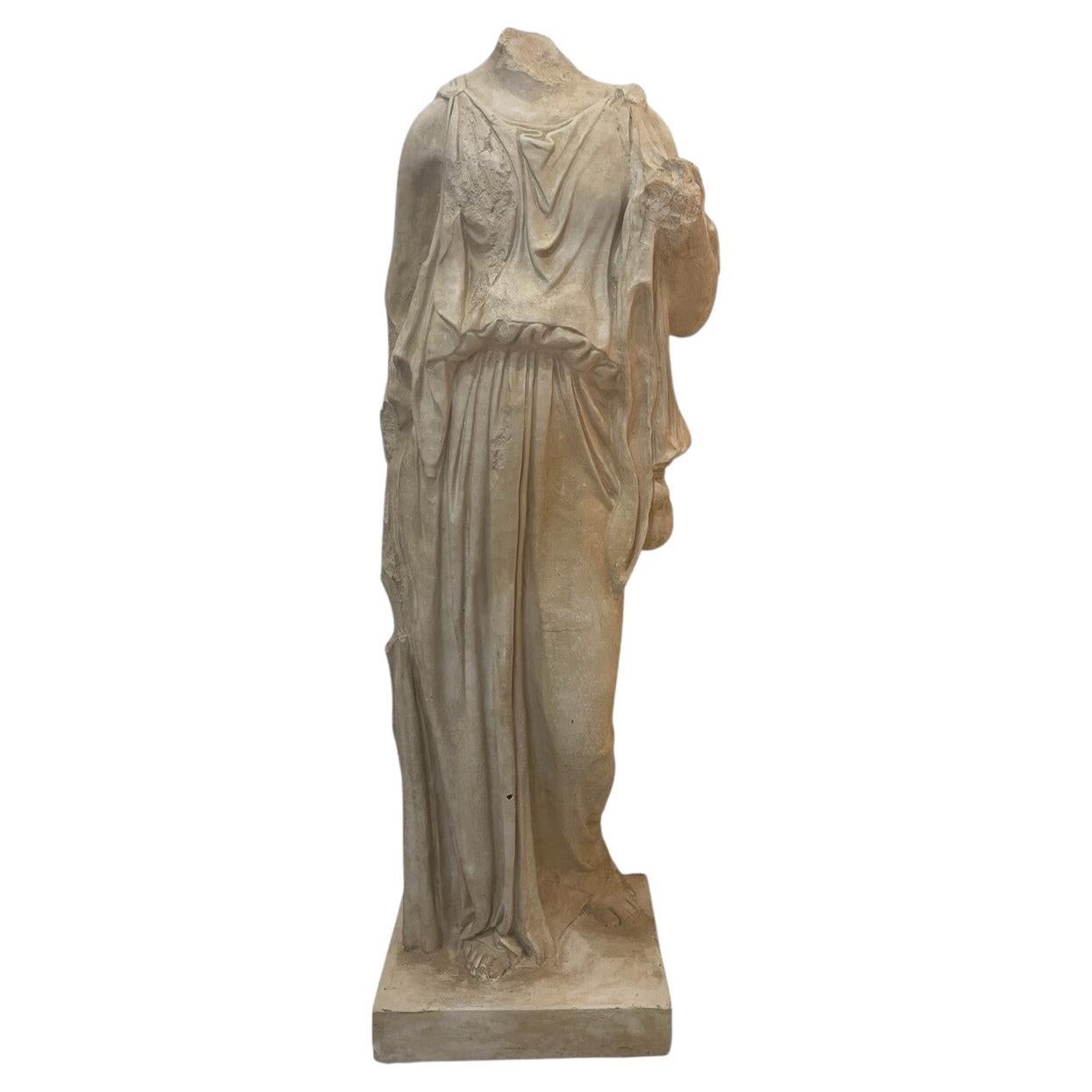 Large Plaster Sculpture of Greek Goddess For Sale