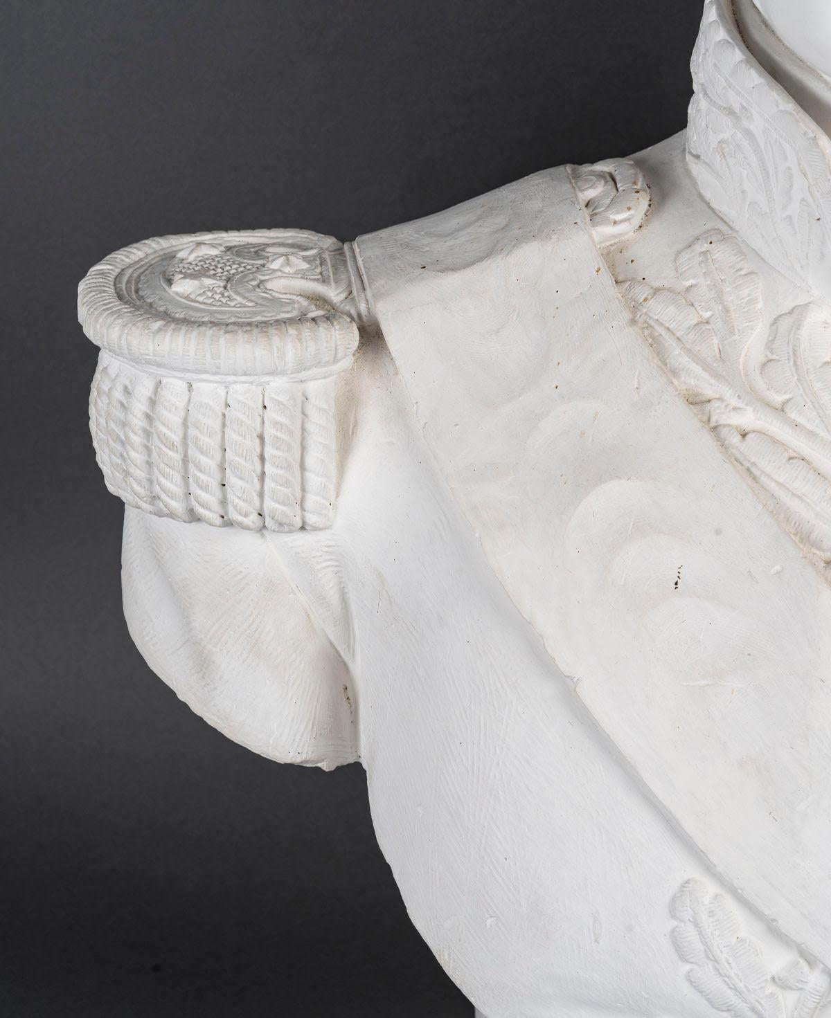 Art Nouveau Large Plaster Sculpture Representing a Bust of Marshal Lannes (1769-1809). For Sale