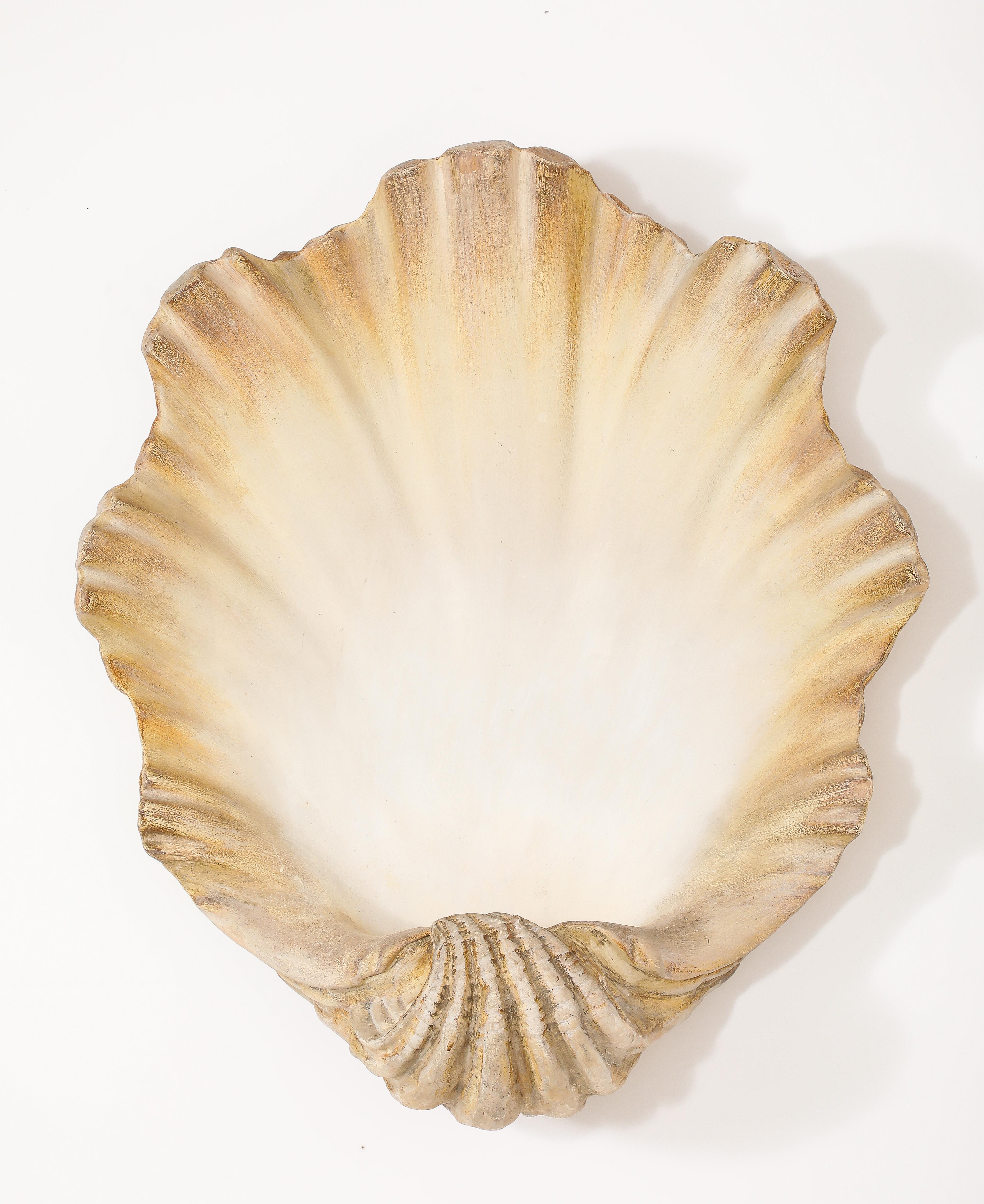 Large Plaster Shell Sconce, France 1950's For Sale 5
