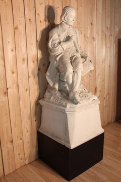 Large Plaster Statue Of Jacques Callot Who Took Part In The 1869 Competition