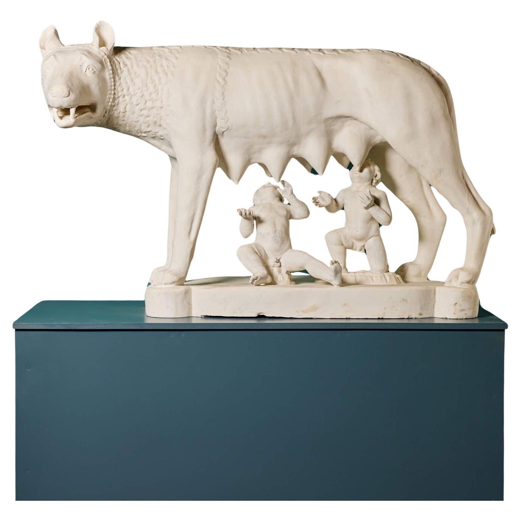 Large Plaster Statue of the Capitoline Wolf For Sale