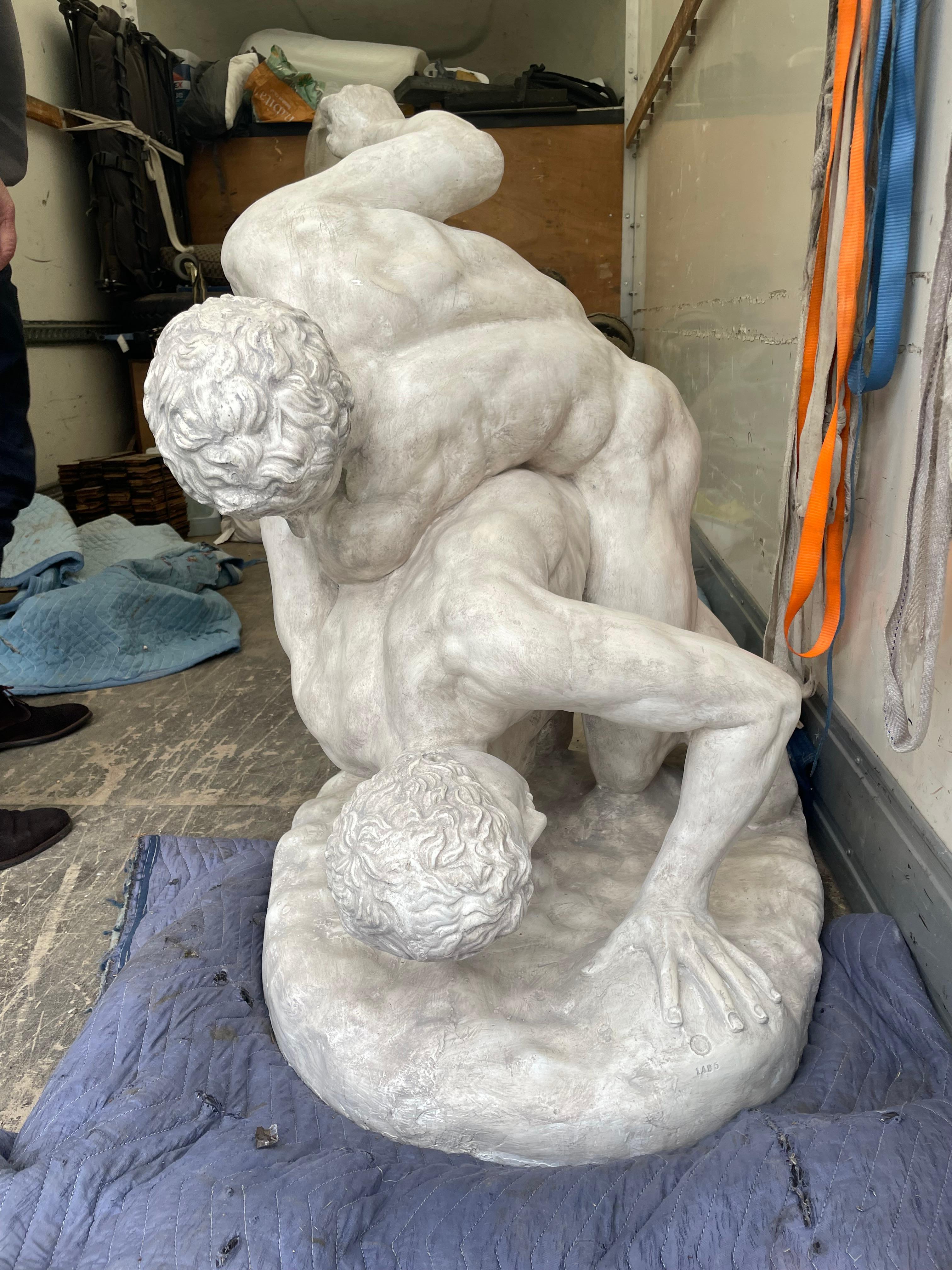 Classical Roman Large Plaster statue of the 'Wrestlers