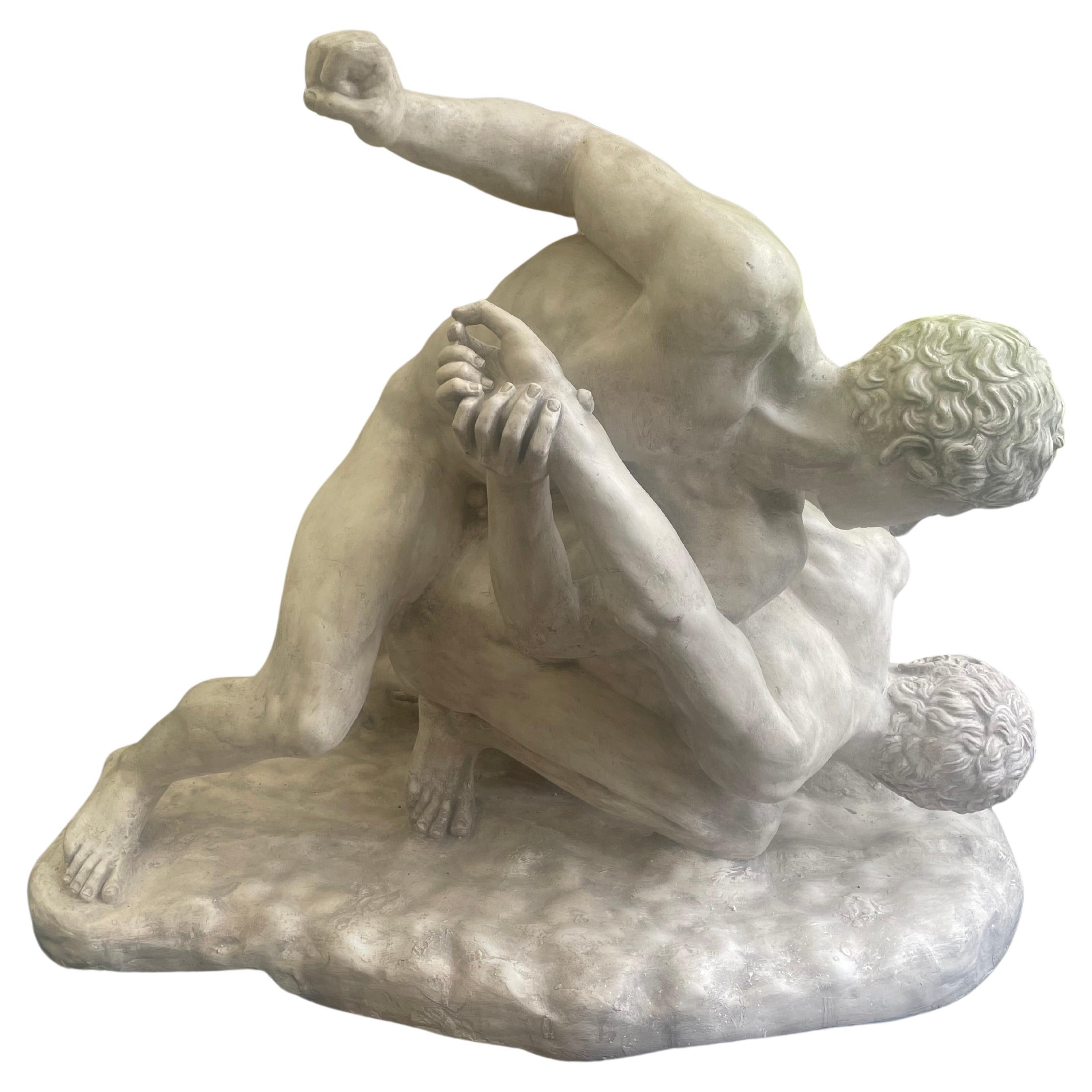 Large Plaster statue of the 'Wrestlers" For Sale